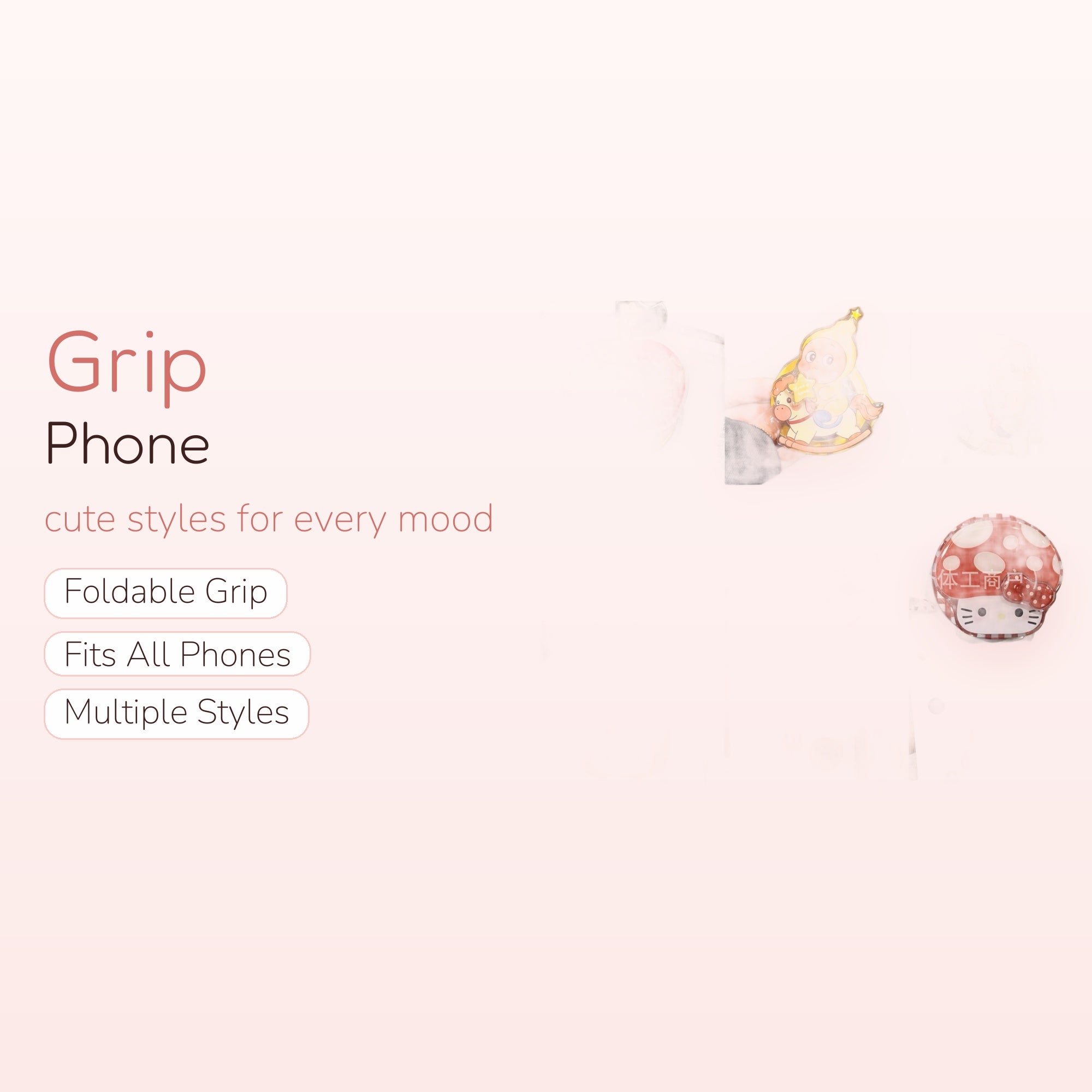 SIMPLYBUBBI — Glowing Elf & Mushroom Phone Charm | Cute Phone Grip & Stand
