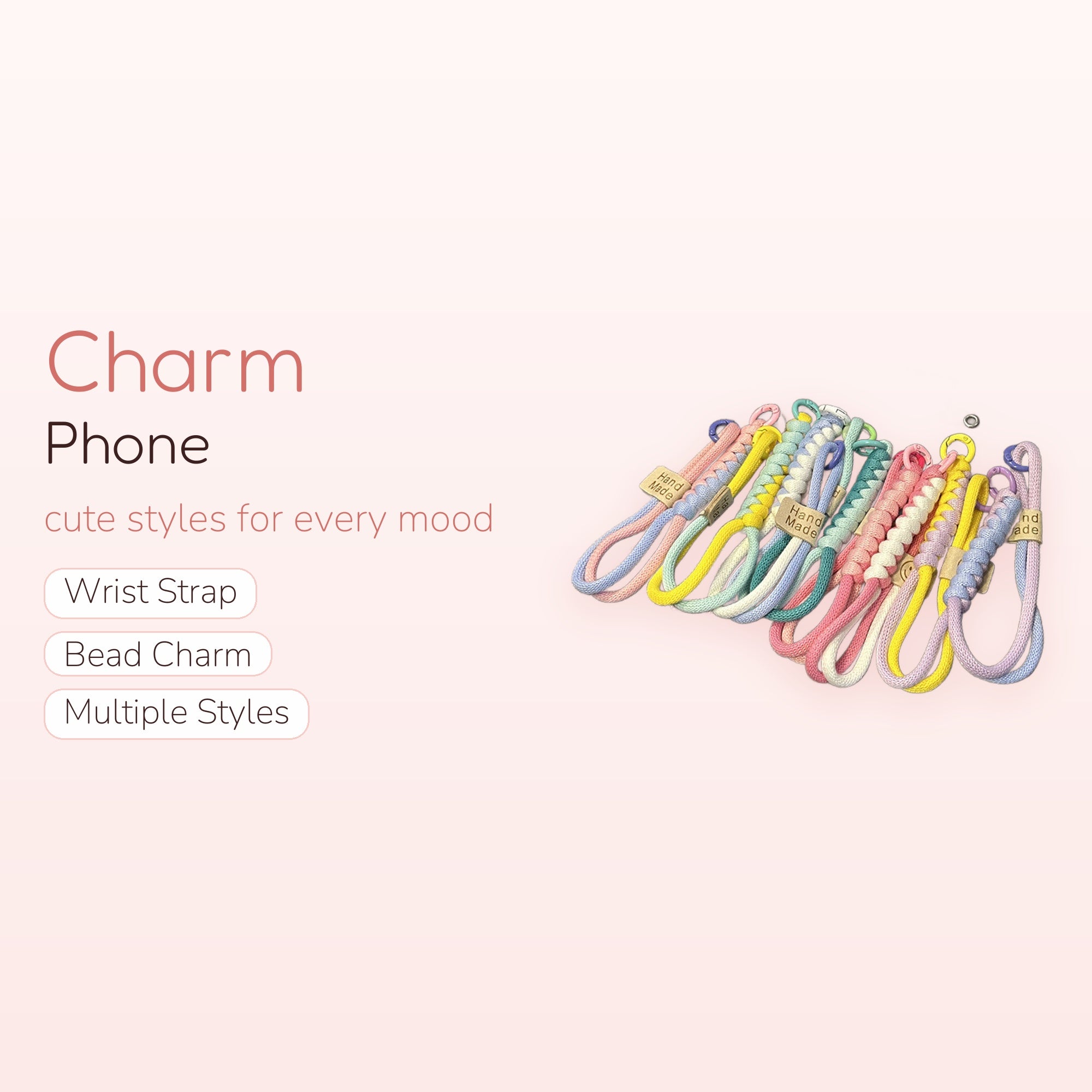 SIMPLYBUBBI — Pastel Braided Rope Keychain Wristlet | Handmade Macrame Lanyard
