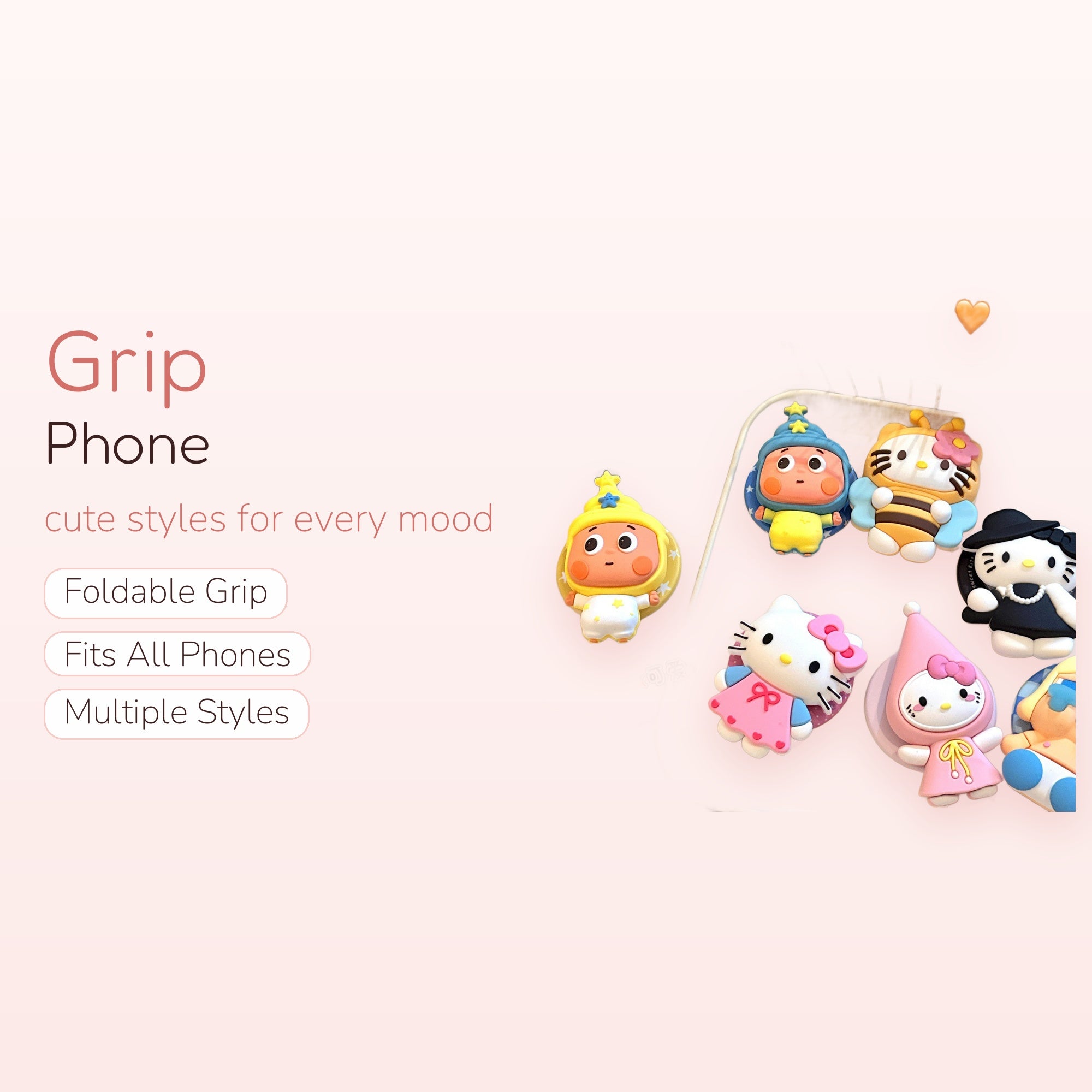 SIMPLYBUBBI — Chibi Character & Cat Silicone Pop Sockets | Cute Phone Grips