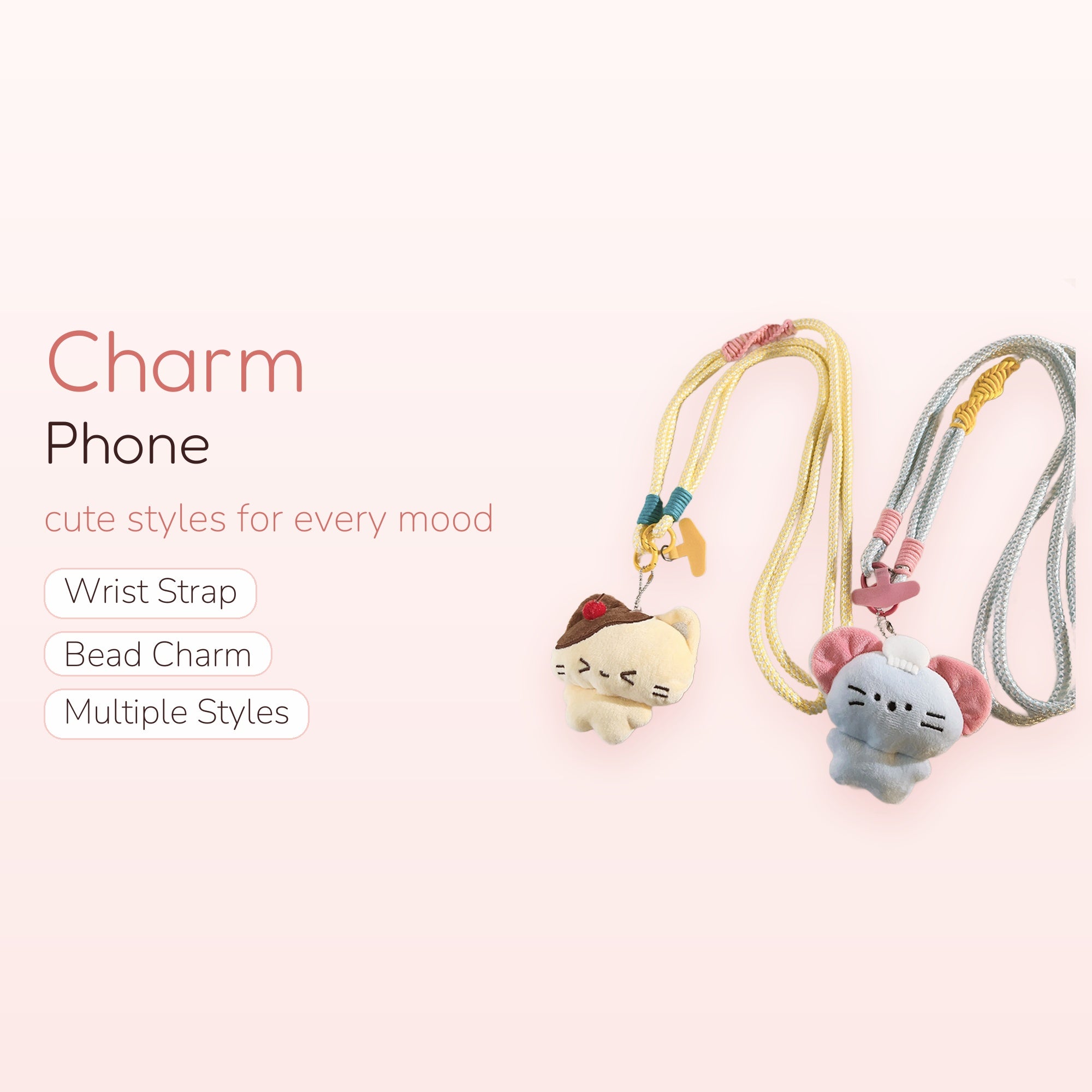 Kawaii Plush Animal Phone Lanyard | Cute Cartoon Character Neck Strap