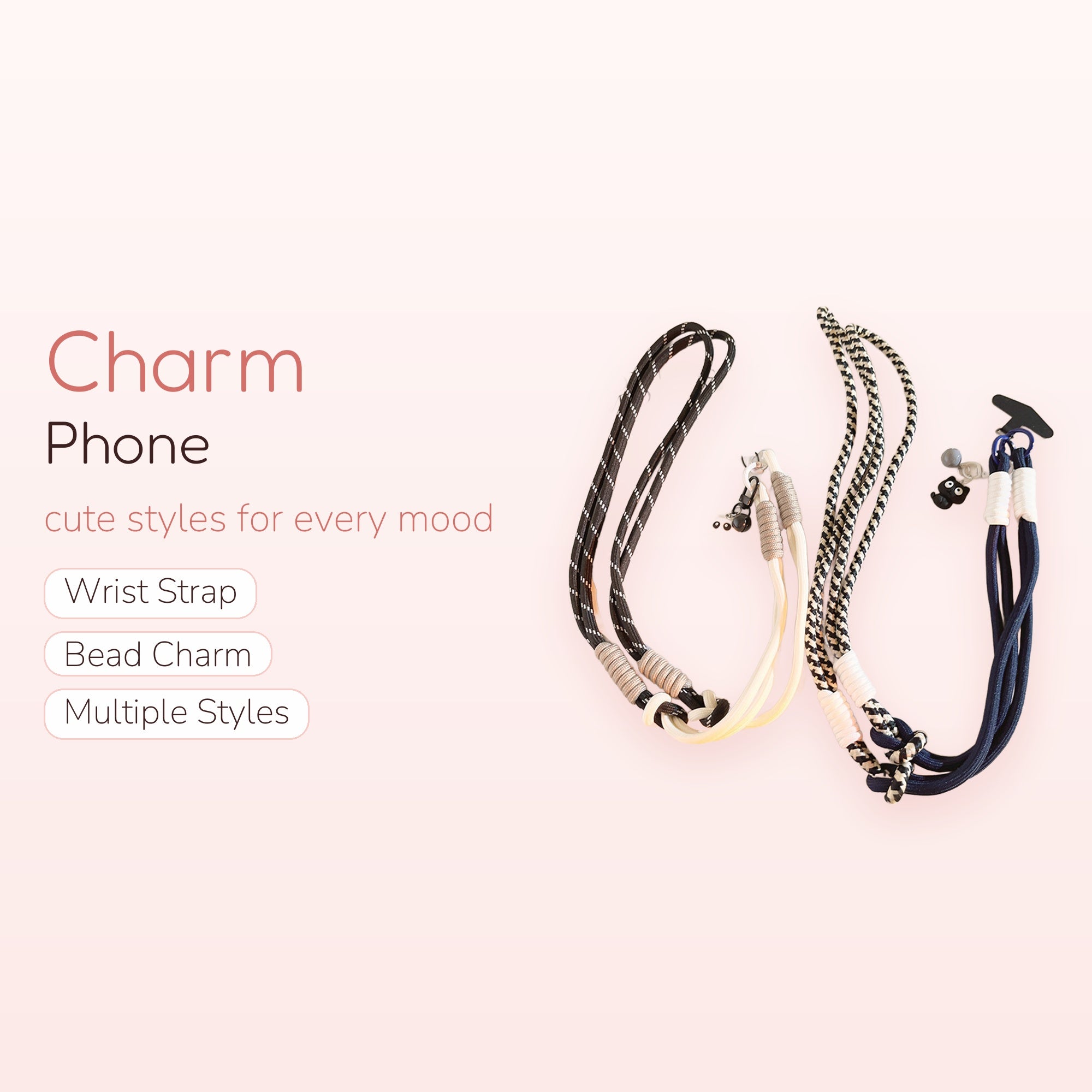 SIMPLYBUBBI — Patterned Braided Cord Phone Lanyard | Adjustable Crossbody Strap