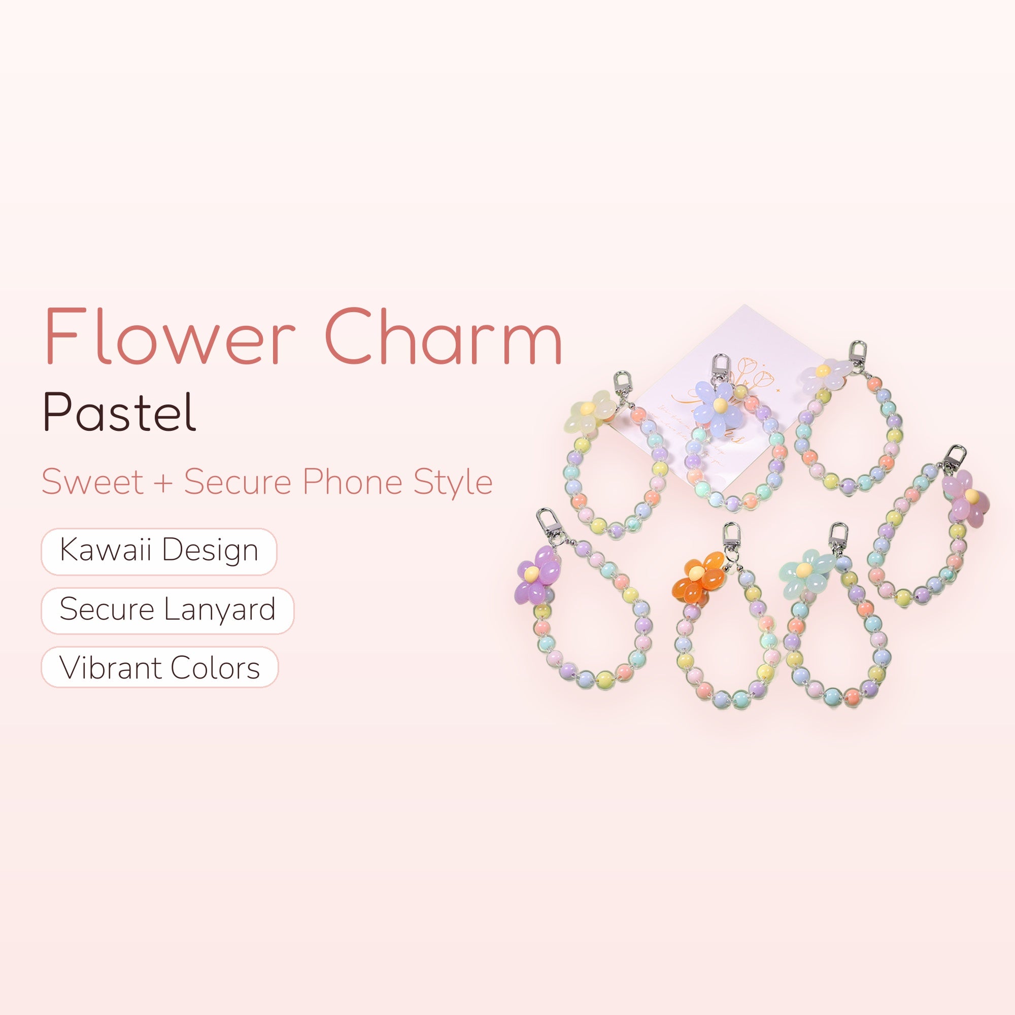 Opaline — White Pearl & Crystal Phone Charm Lanyard