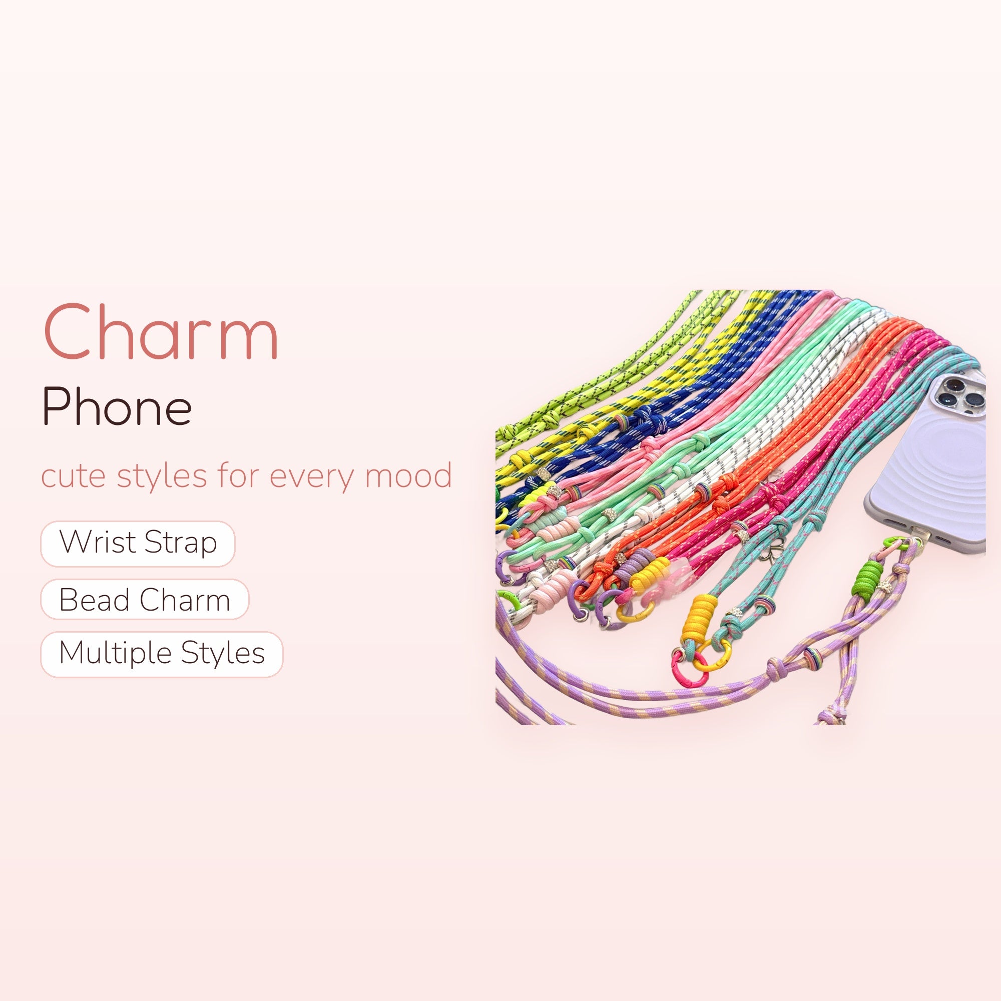 SIMPLYBUBBI — Multi-Color Braided Cord Phone Lanyard | Adjustable Crossbody Strap