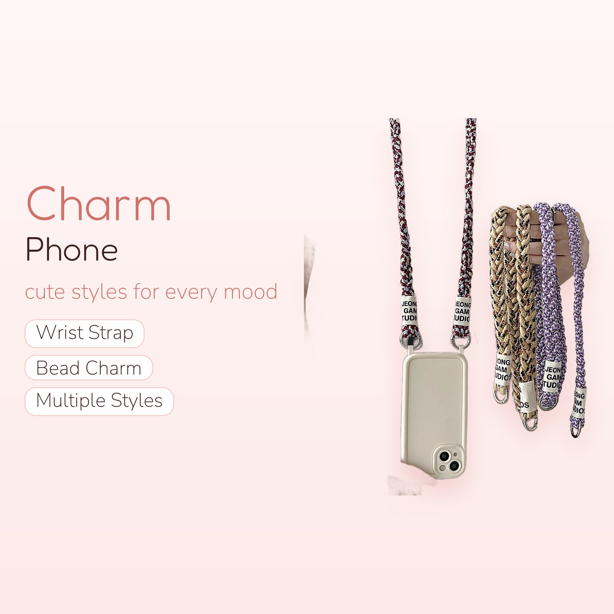 SIMPLYBUBBI — Assorted Braided Rope Lanyards | Crossbody Phone Straps with Rings
