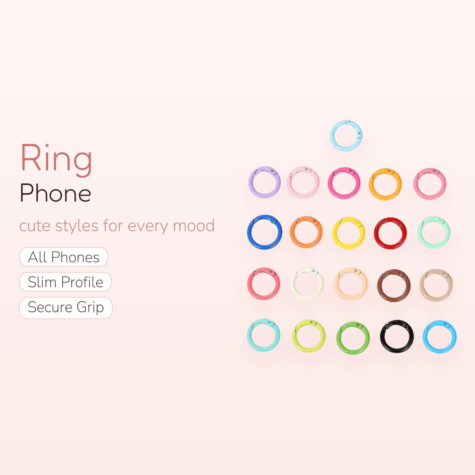 Colorful Round Metal Phone Ring | Cute 360° Finger Holder Kickstand
