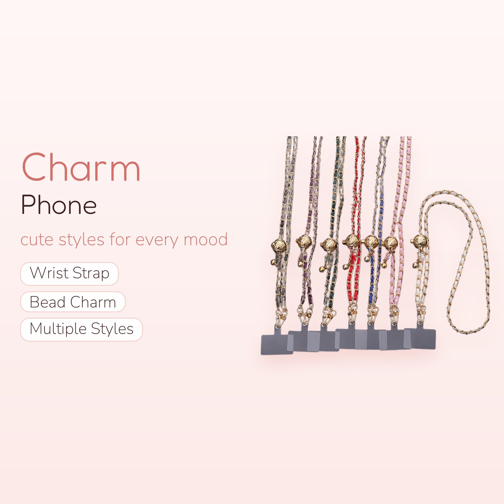 Chic Gold Chain & Leather Phone Lanyard | Adjustable Crossbody Strap