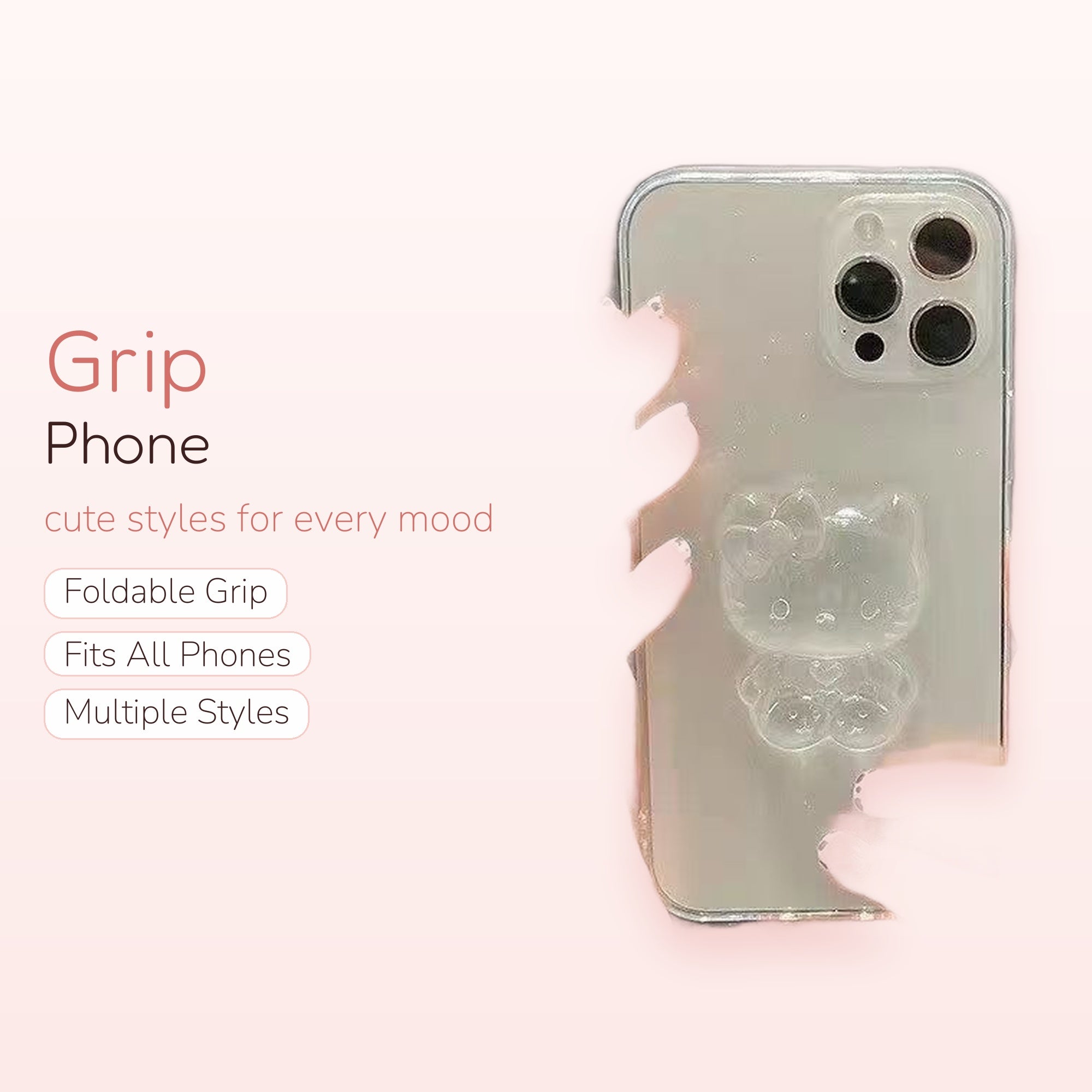 Heart Eyes — Crystal Heart Aesthetic Phone Ring Grip Stand