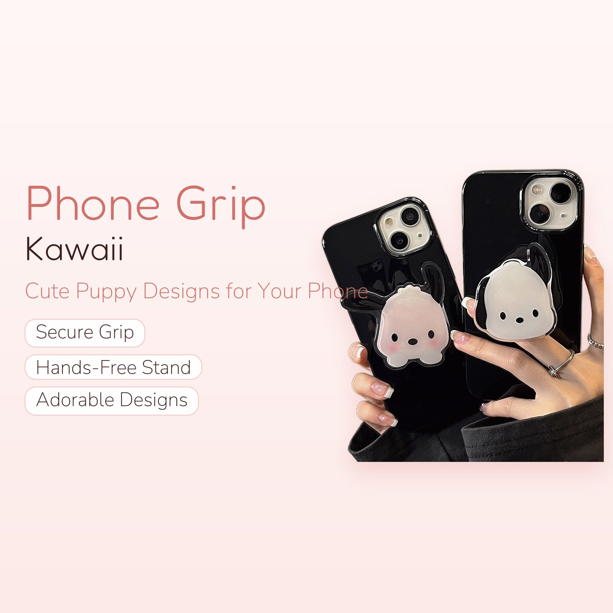 Kawaii Puppy Phone Grip Stand | Cute Cartoon Pop Socket Holder