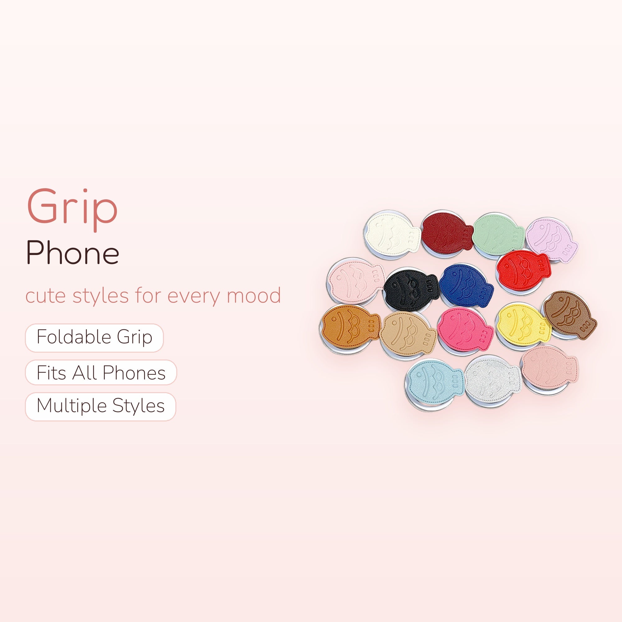 Cute Taiyaki Fish Phone Grip | Kawaii Expandable Pop Socket Stand