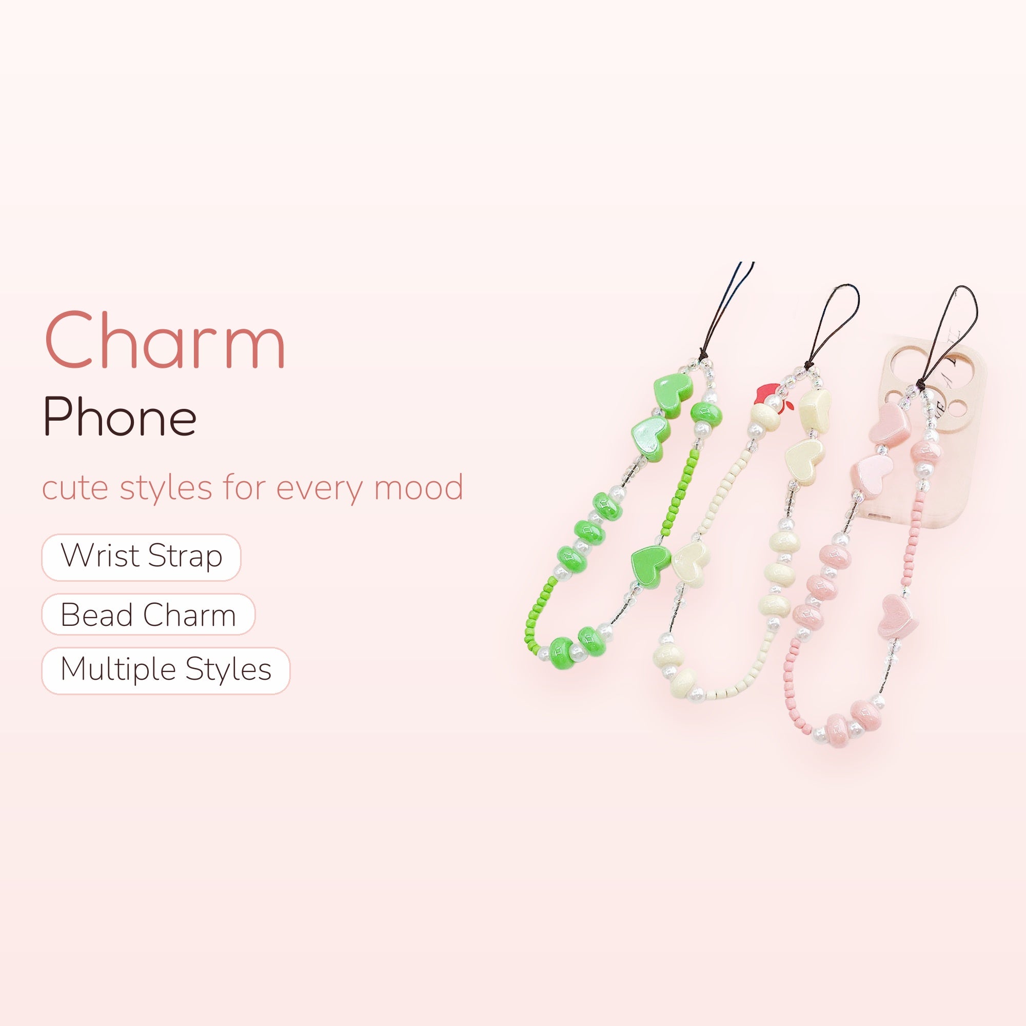 Cell Phone Charms for Women, Fashion Heart Shaped | SIMPLYBUBBI Phone Charm