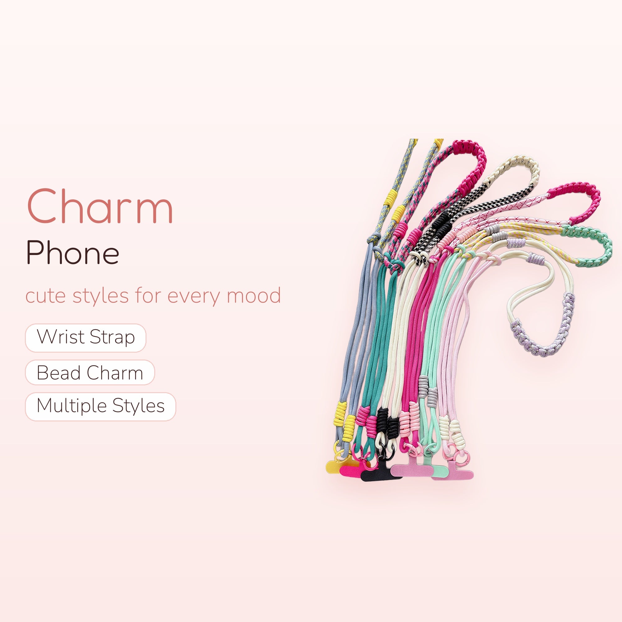 SIMPLYBUBBI — Braided Rope Phone Lanyard | Adjustable Crossbody Strap with Patch