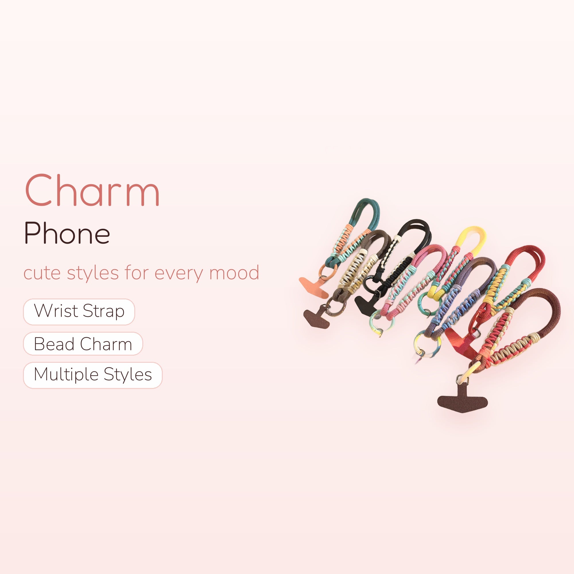 Colorful Braided Rope Phone Charm Strap | Aesthetic Wrist Lanyard for Phone