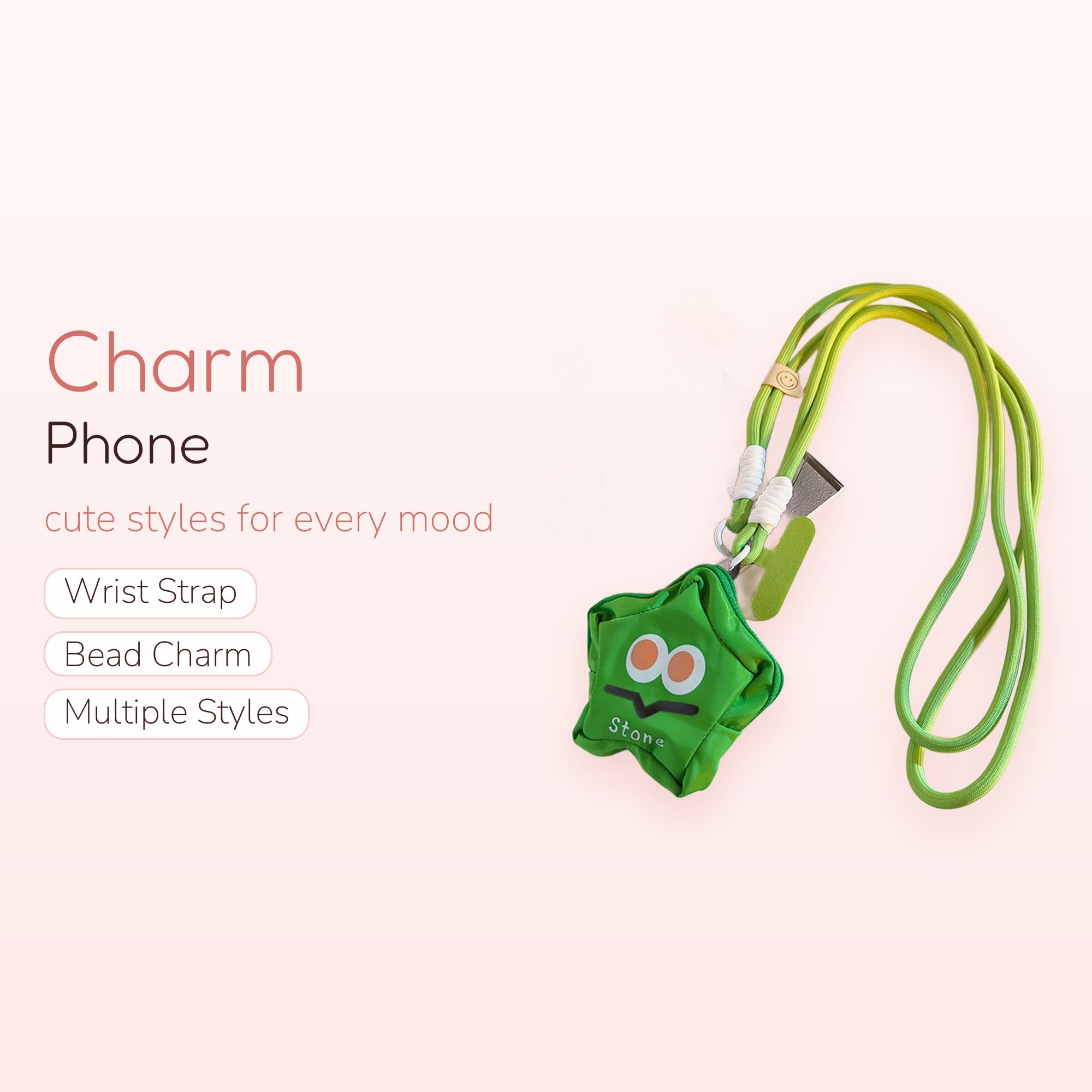 Cute Green Monster Phone Lanyard | Kawaii Adjustable Neck Strap