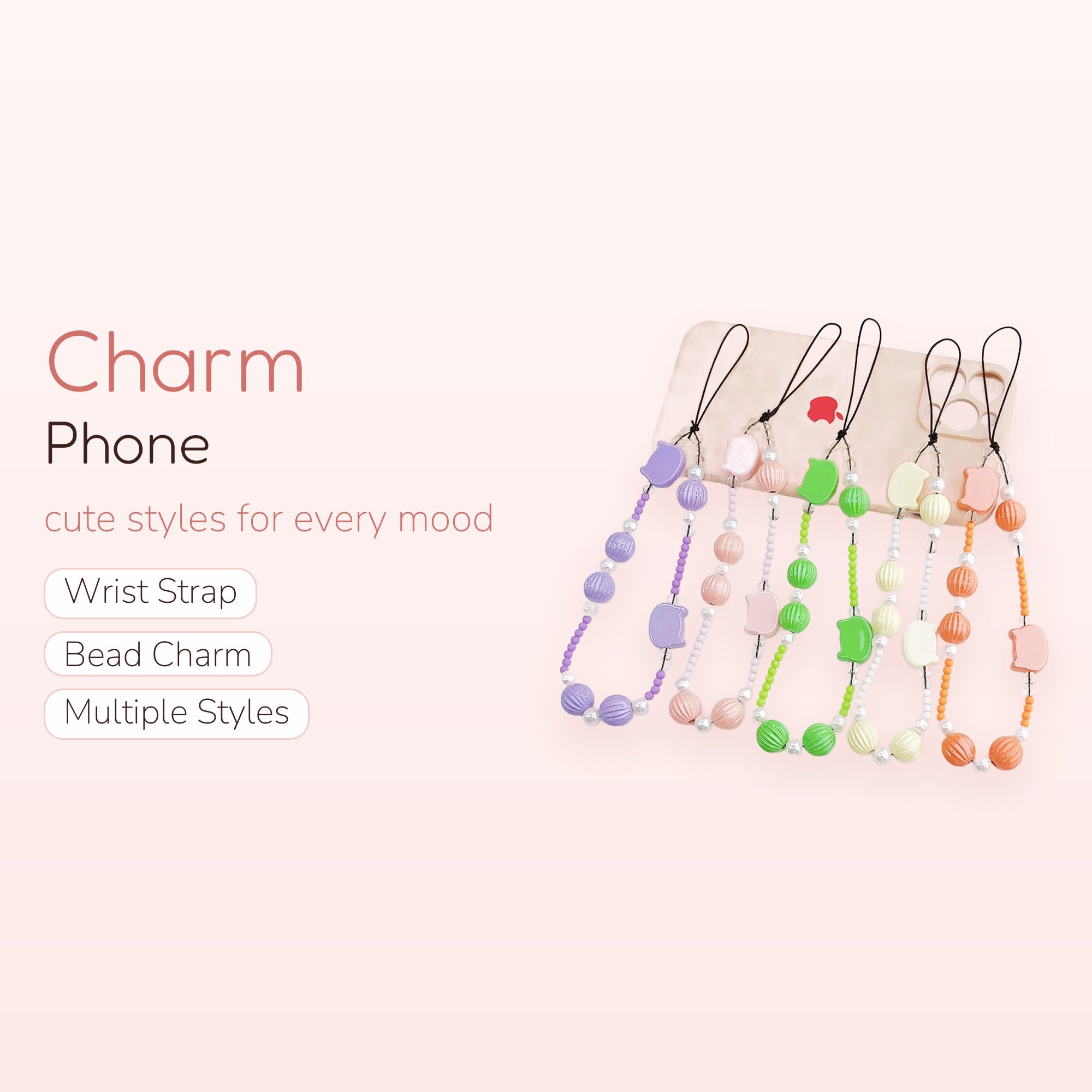 Dew Pearl — Pastel Pearl Bead Phone Charm Wrist Strap