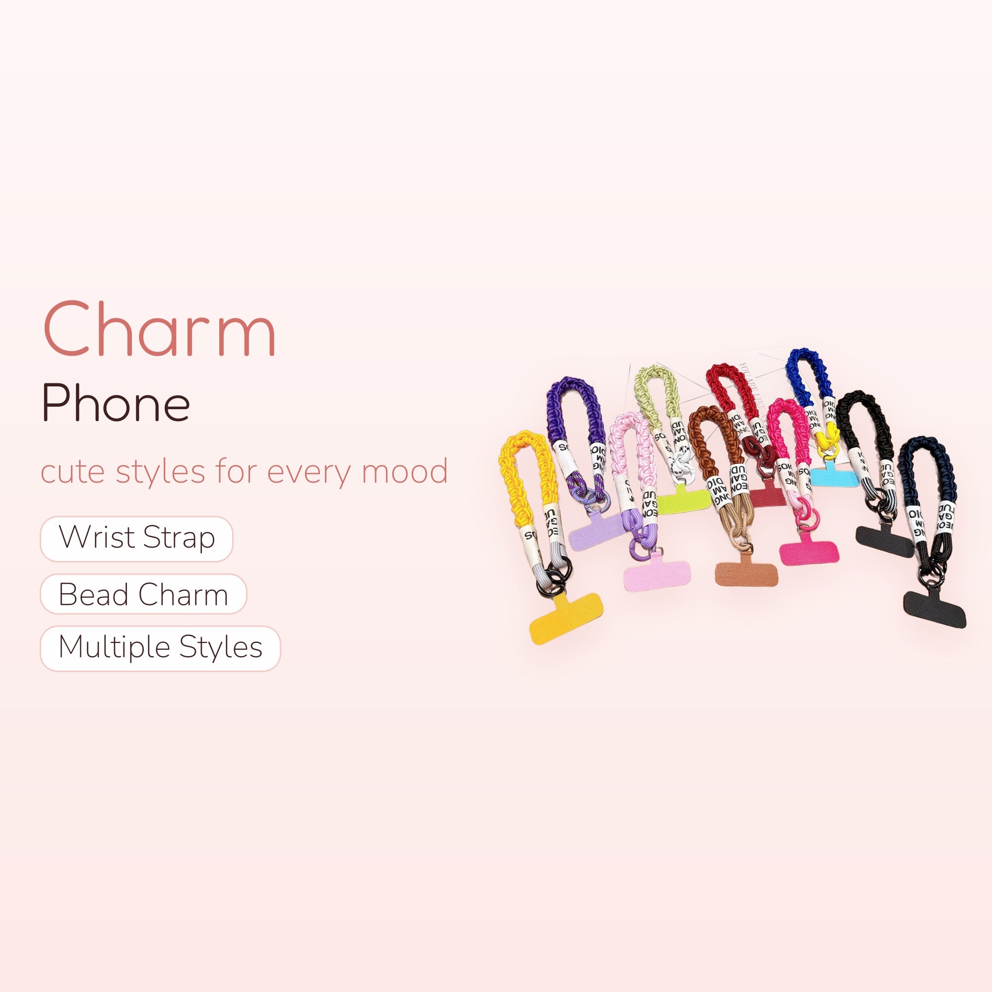 Braided Rope Phone Charm Strap | Colorful Wrist Lanyard with Phone Tether