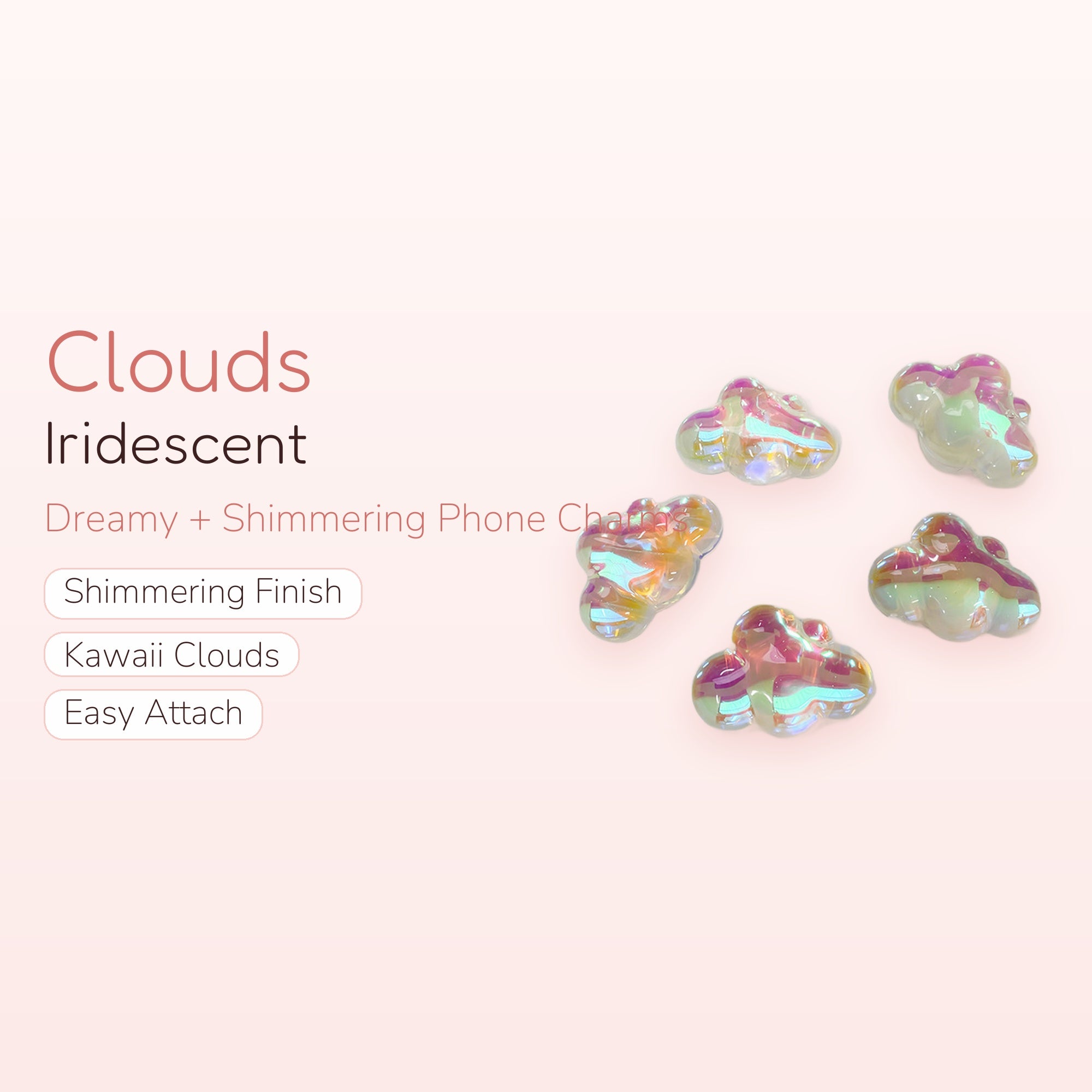 Iridescent Cloud Phone Charm | Kawaii Aesthetic Phone Accessory