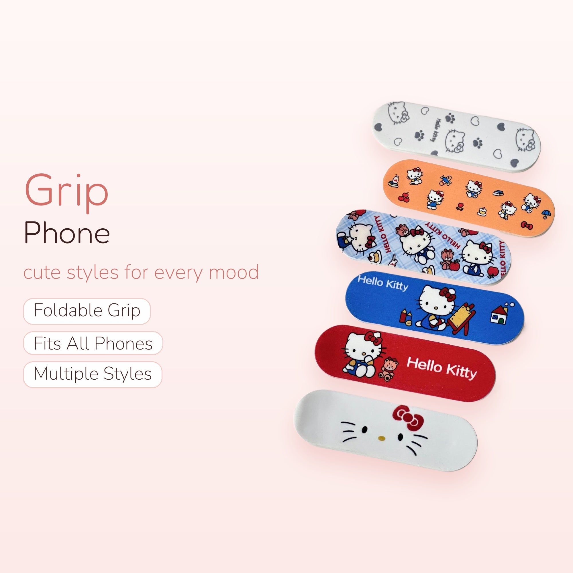 Hello Kitty Character Phone Grips | Cute Cartoon Pop Socket Stands