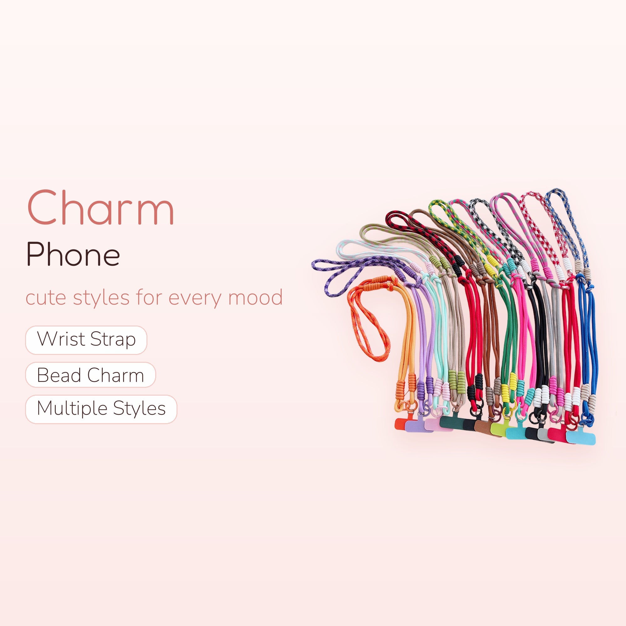 SIMPLYBUBBI — Multi-Tone Rope Phone Lanyard | Adjustable Crossbody Patch Strap