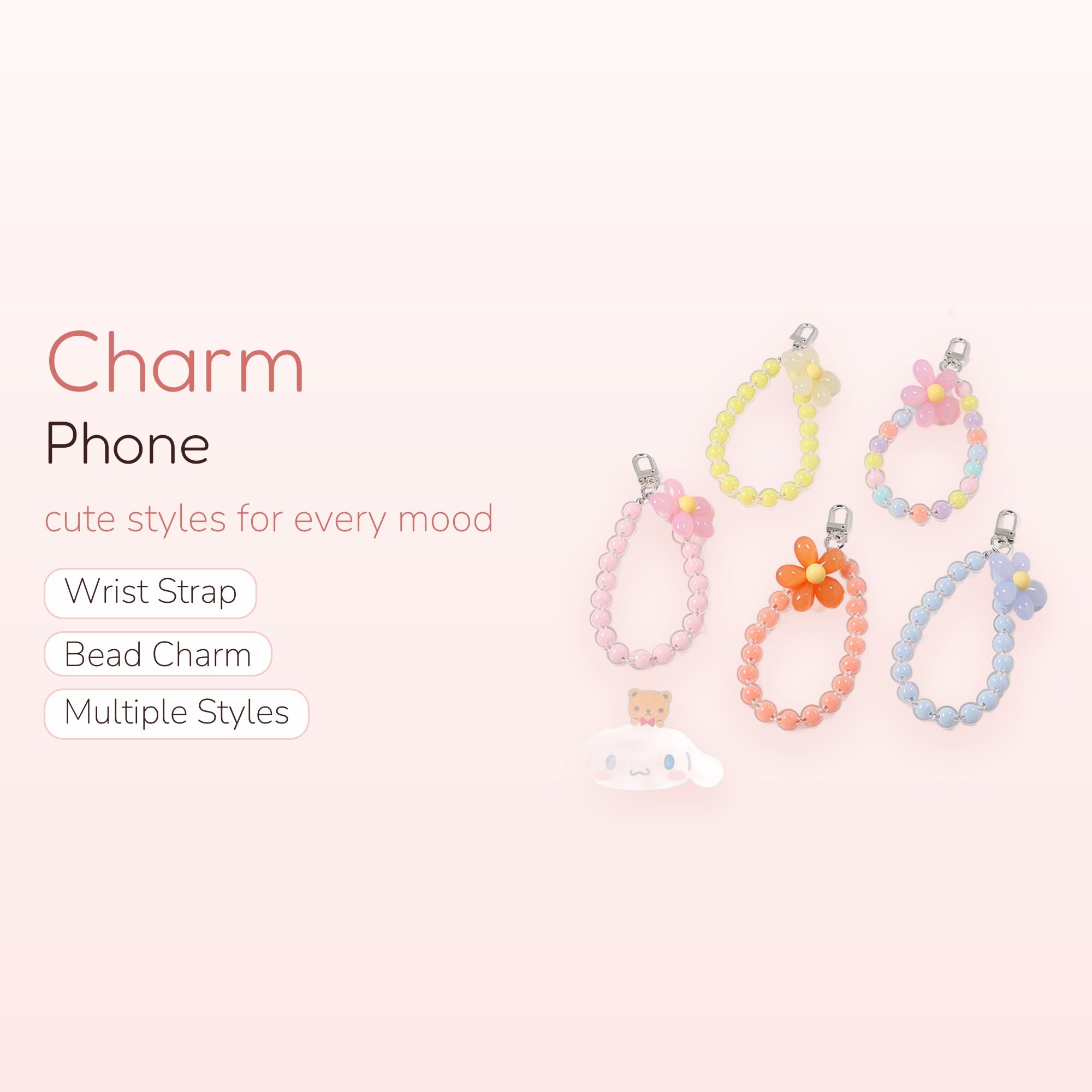 Cute Phone Chain,Beaded Phone Strap,Cell | SIMPLYBUBBI Phone Charm