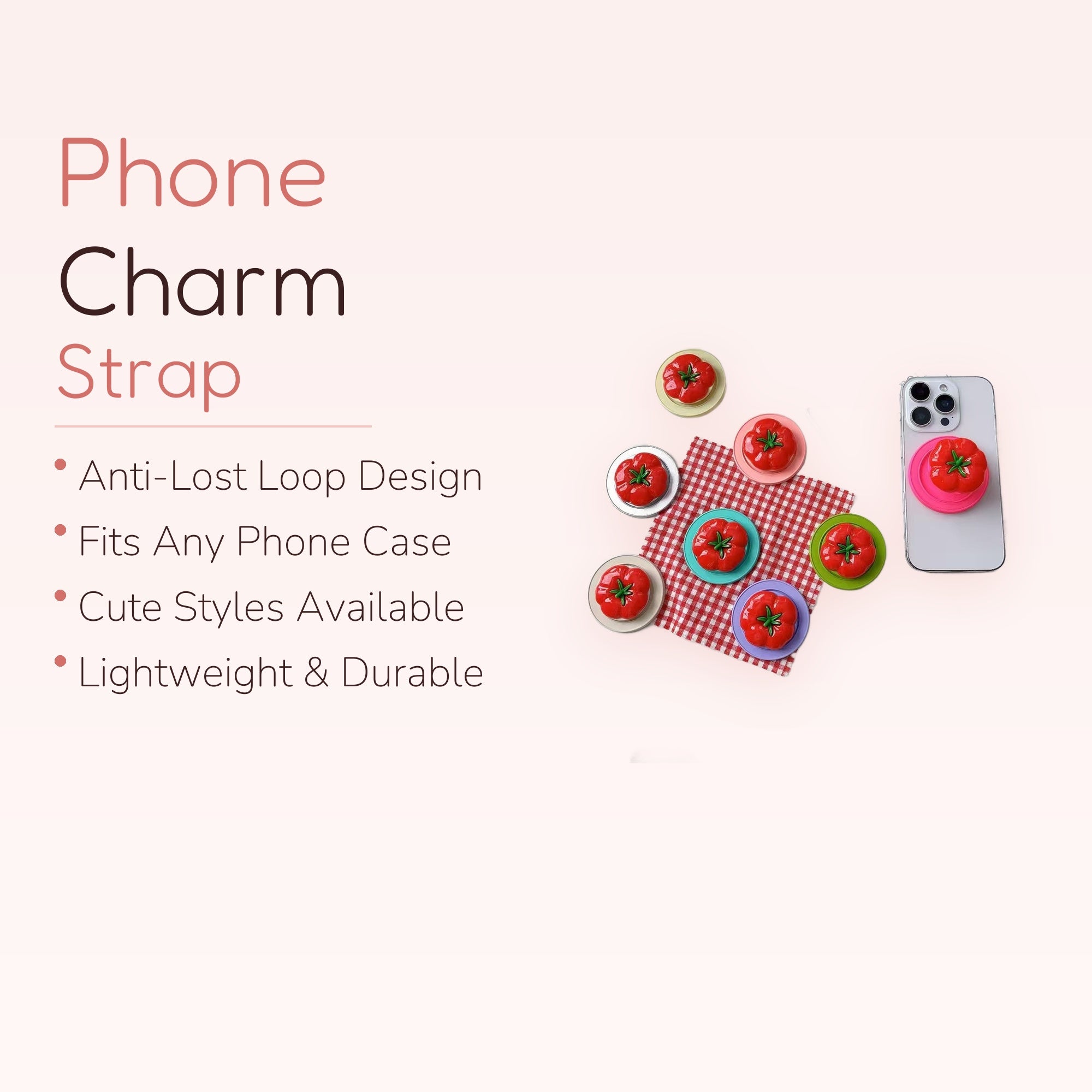 Cute Tomato Phone Grip | Kawaii Red Vegetable Pop Socket Stand