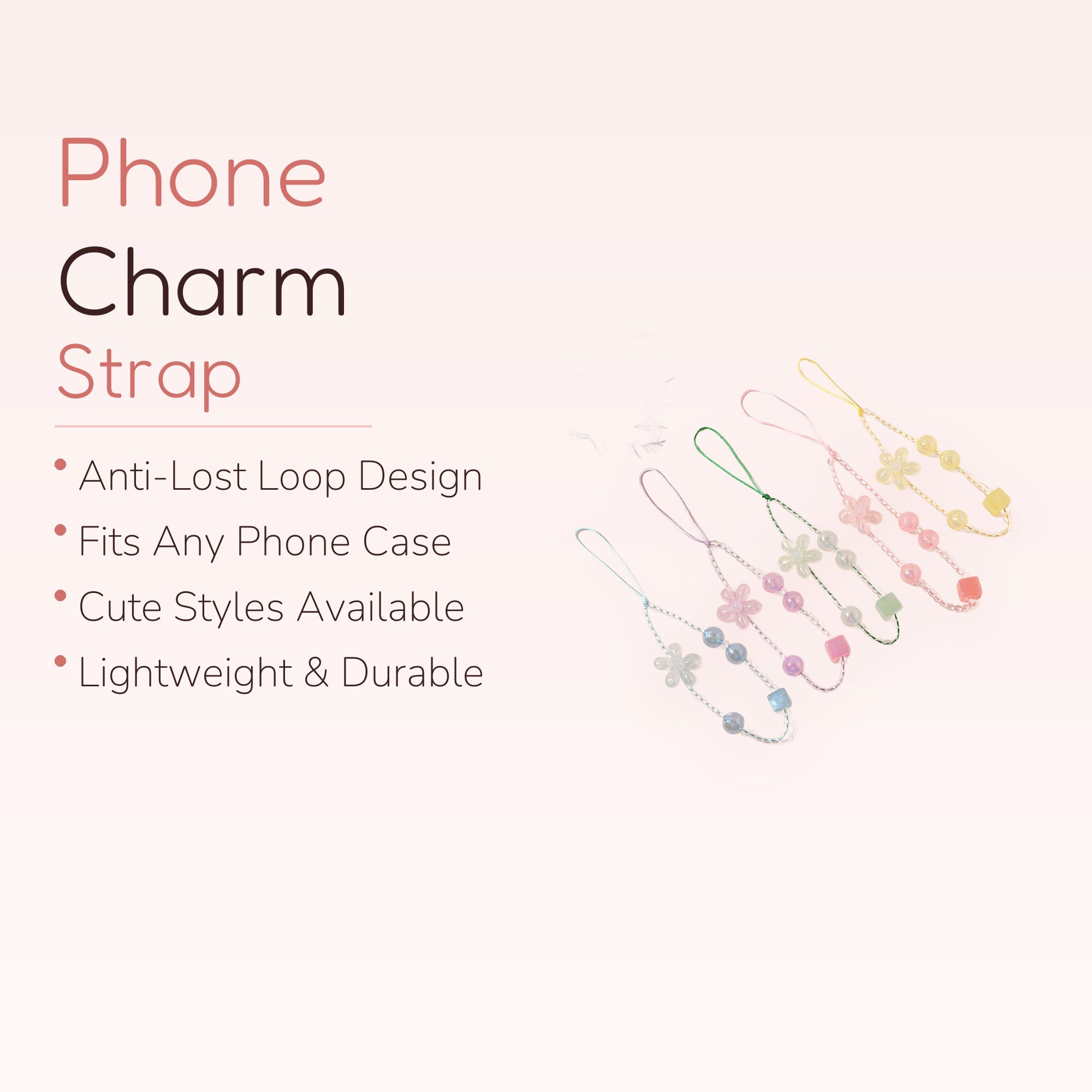Sakura — Pearl & Sakura Phone Charm Wrist Lanyard