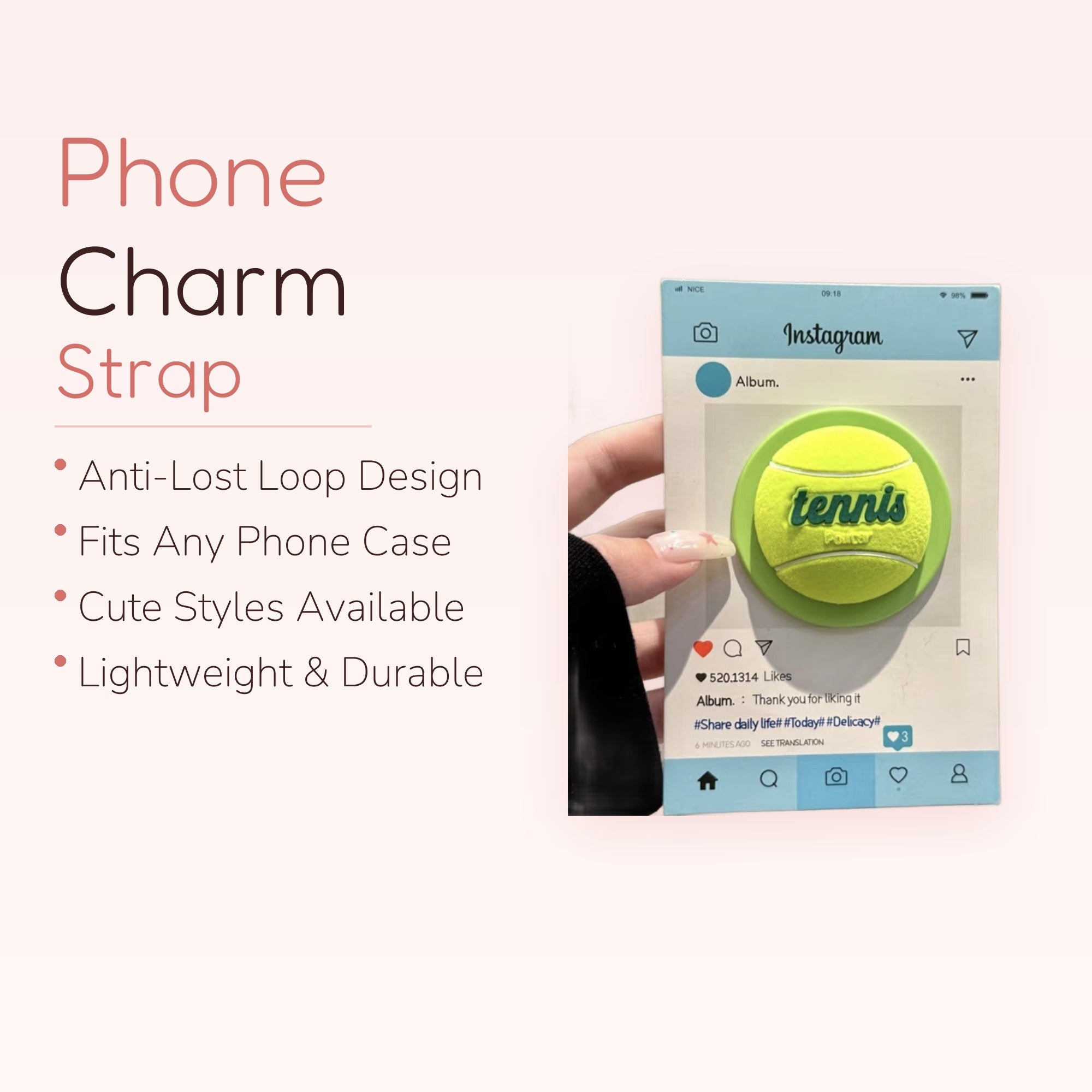 Cute Tennis Ball Phone Grip | Kawaii Green Pop Socket Stand
