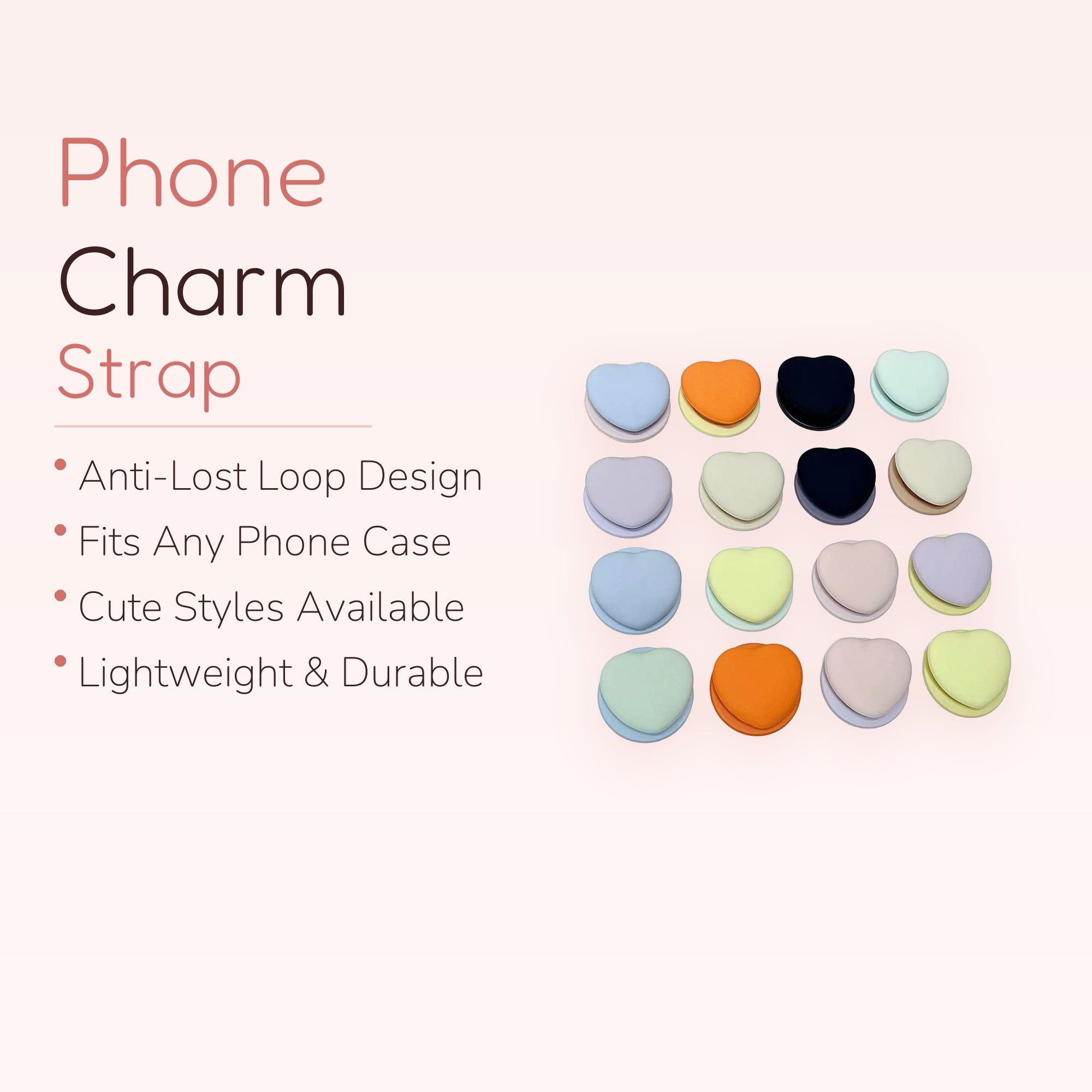 Pastel Heart Phone Grip | Kawaii Silicone Pop Socket Stand