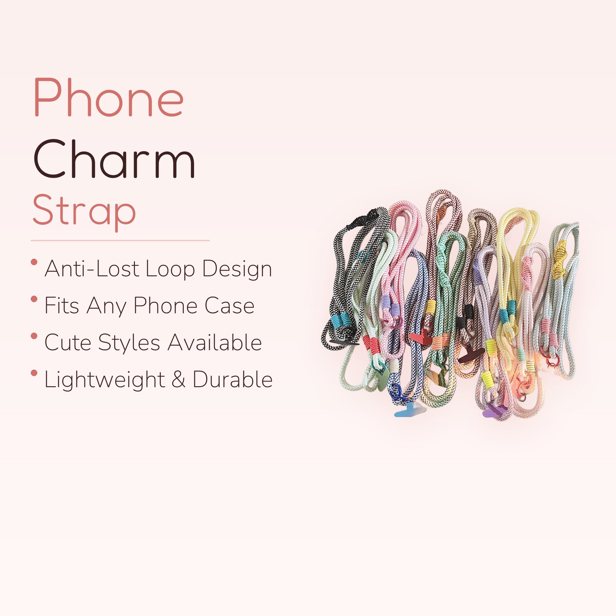 SIMPLYBUBBI — Braided Rope Phone Lanyard with Colorful Resin Hook | Aesthetic Crossbody Strap