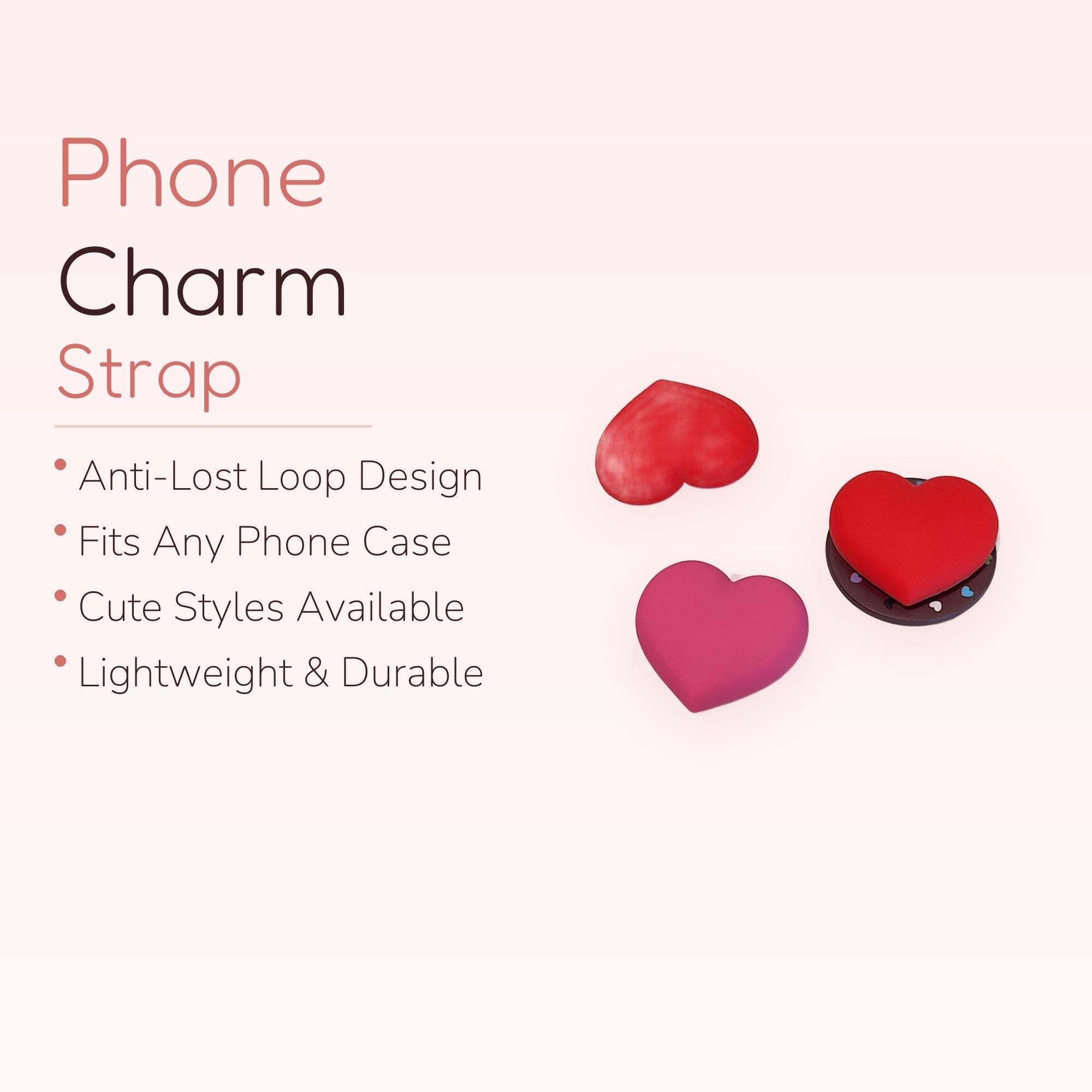 Cute Heart Phone Grip | Kawaii Pop Socket Stand in Red and Pink