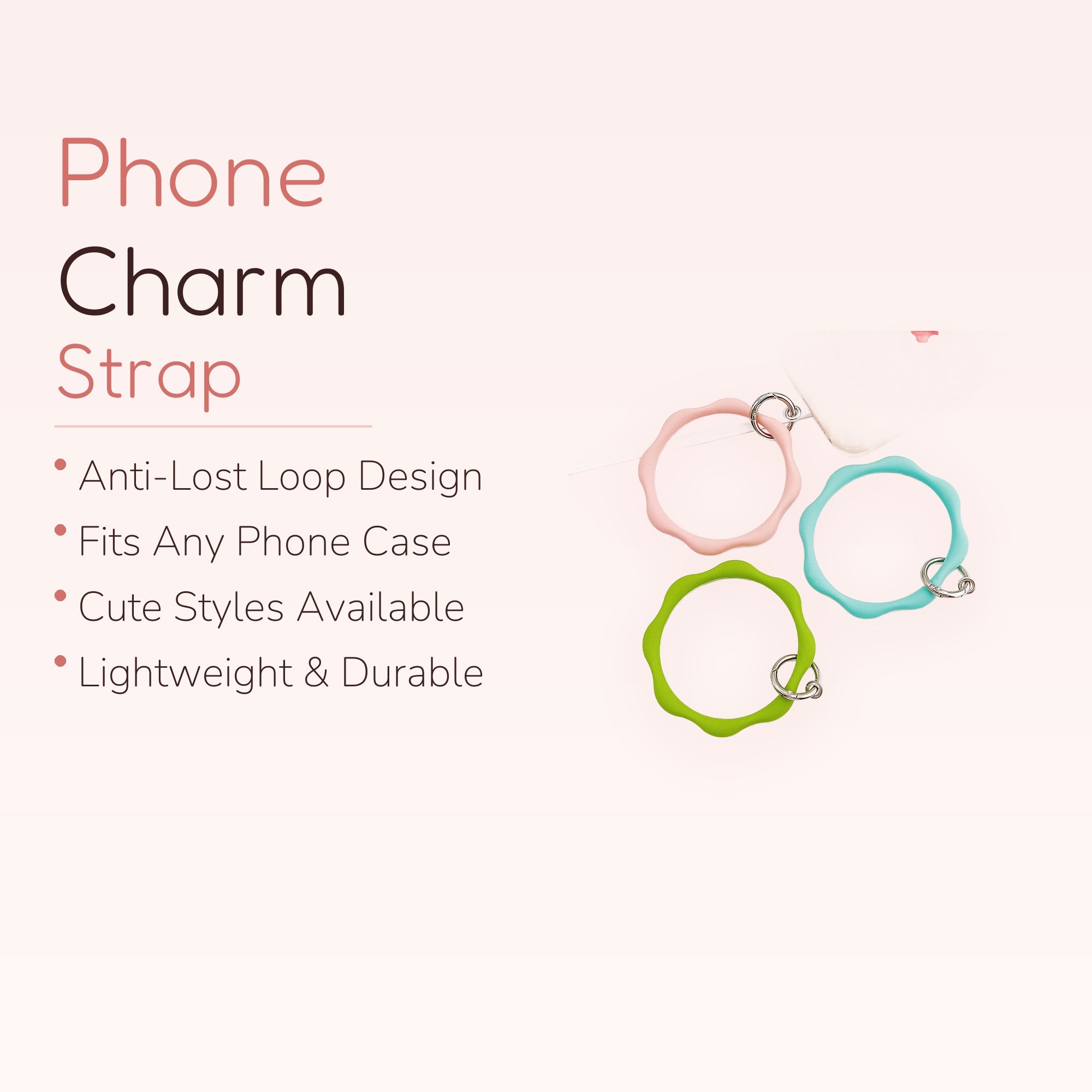 Wavy Silicone Wristlet Keychain | Cute Pastel Wavy Bracelet Key Ring