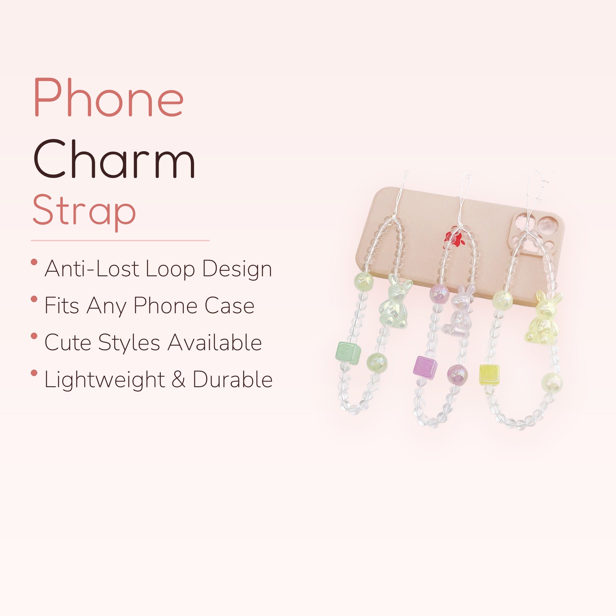 Bunny Babe — Iridescent Bunny Phone Charm Wrist Lanyard