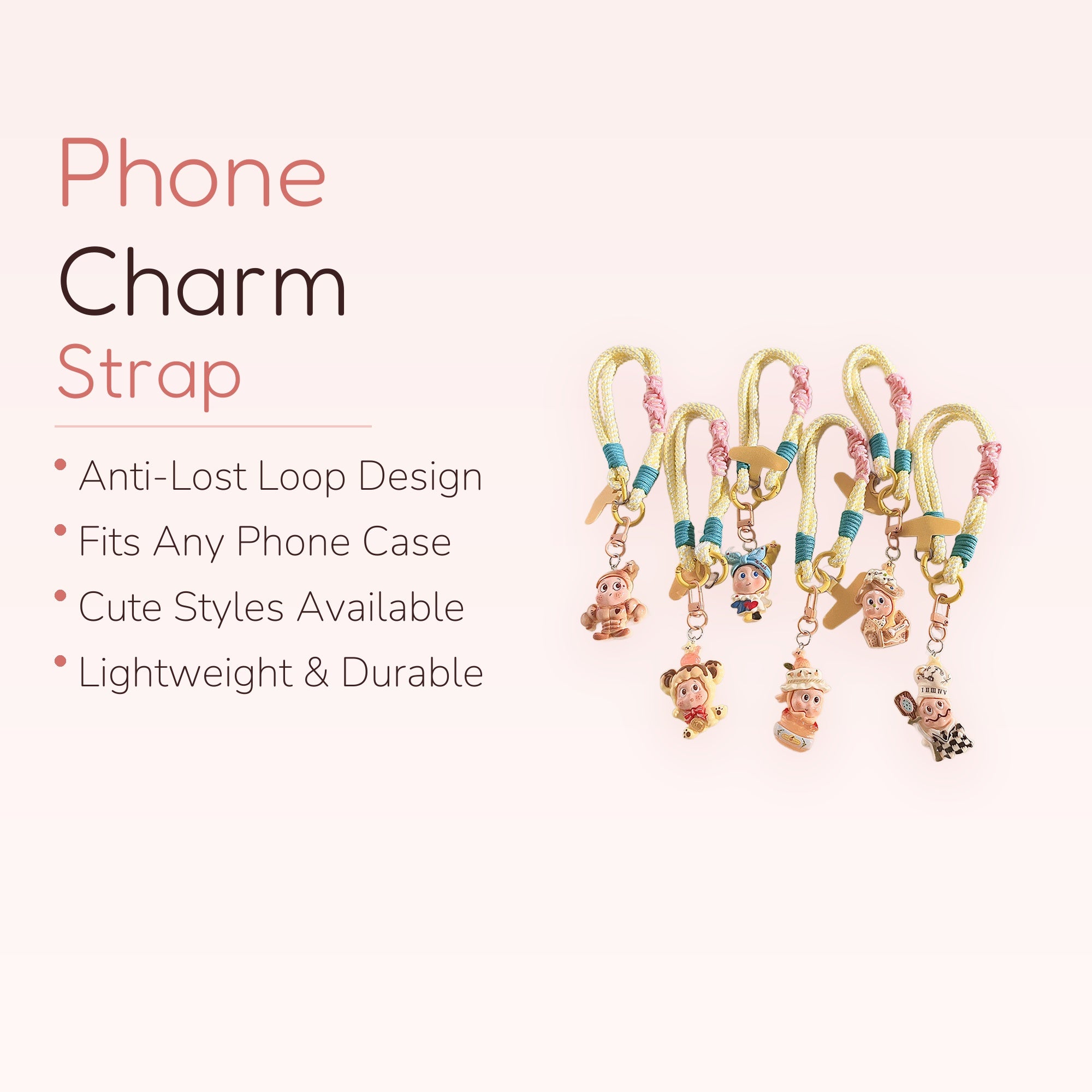 SIMPLYBUBBI — Whimsical Dessert Chef Phone Strap | Kawaii Gold Star Lanyard