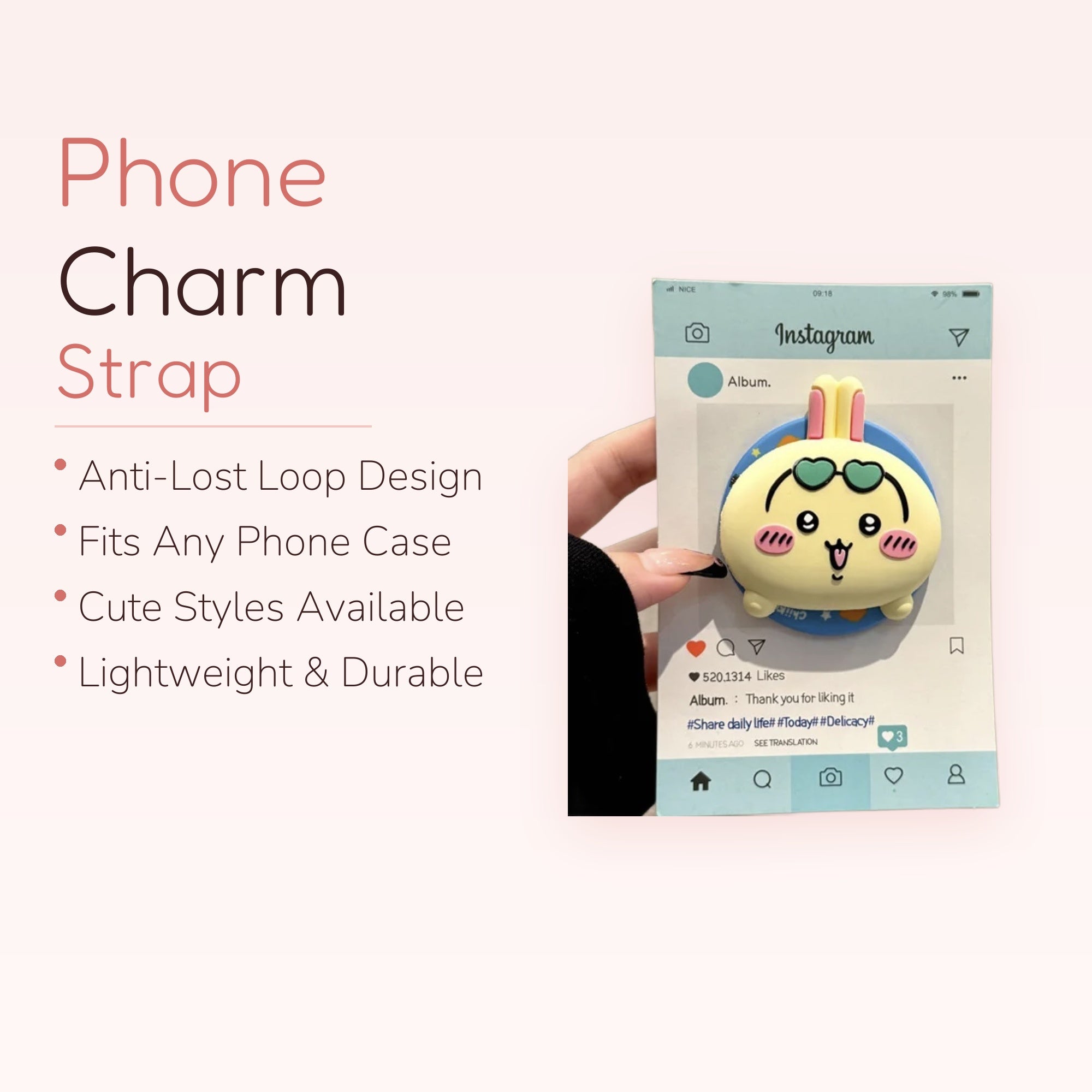 Kawaii Yellow Bunny Phone Grip | Cute Heart Sunglasses Pop Socket Stand