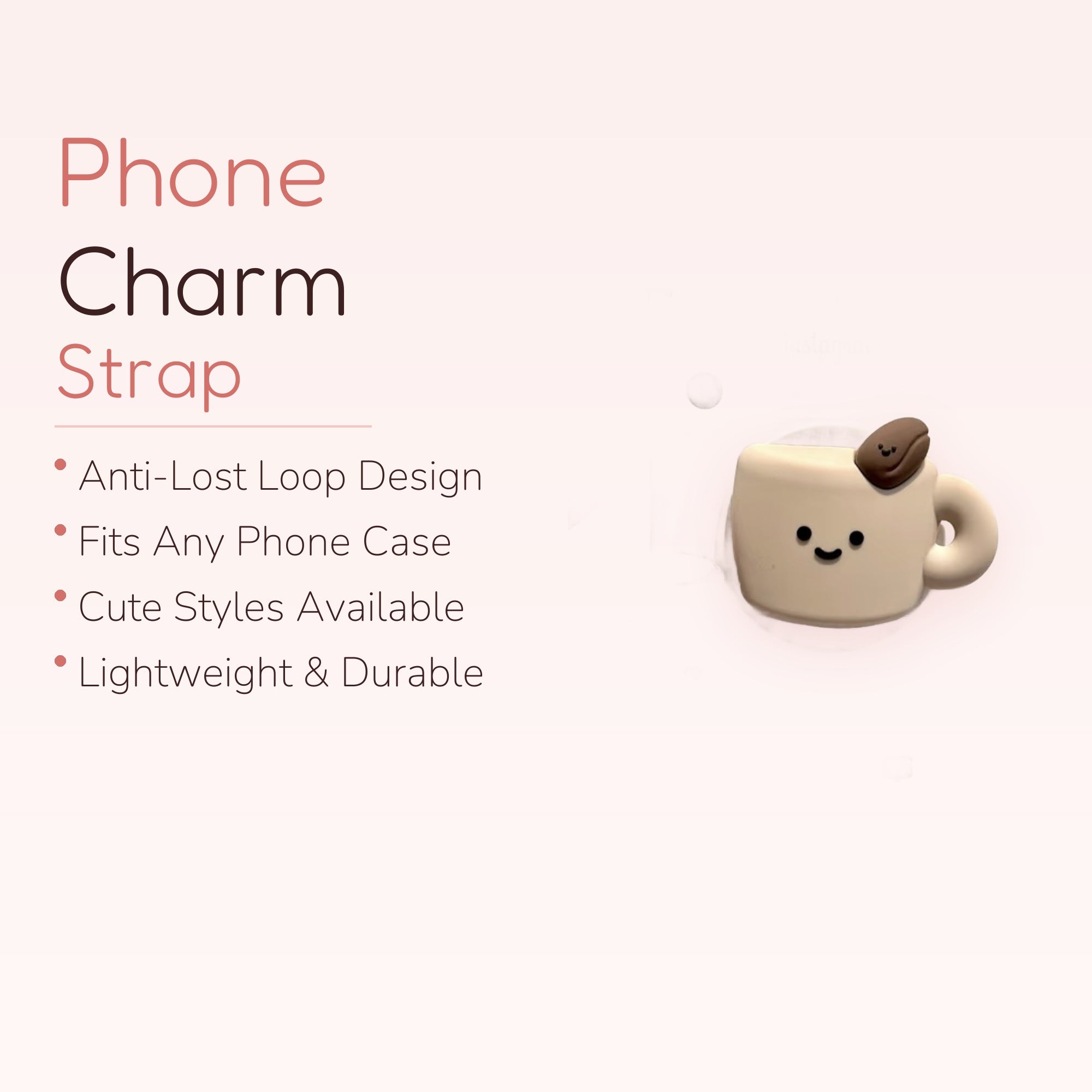 Cute Coffee Cup Phone Grip | Kawaii Pop Socket Stand with Coffee Bean
