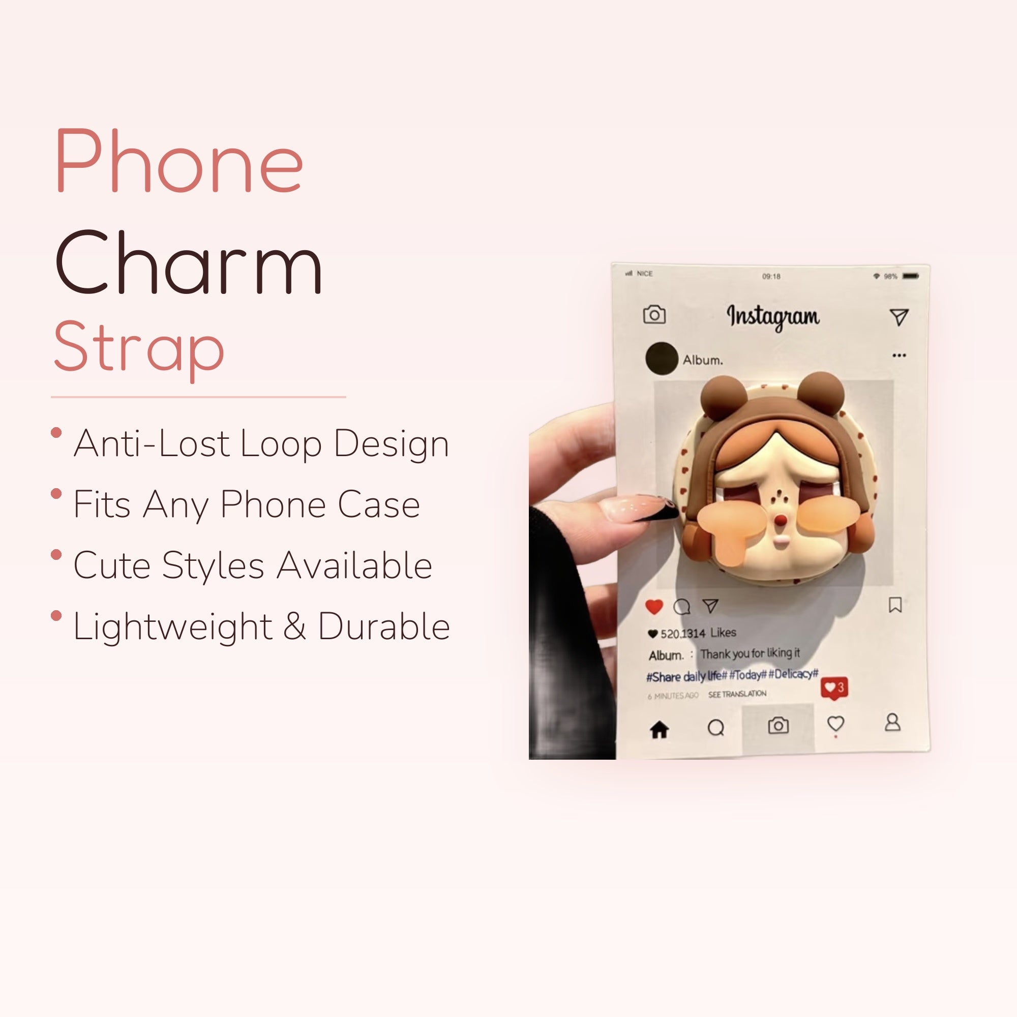 Cute Brown Bear Hooded Girl Phone Grip | Kawaii Pop Socket Stand