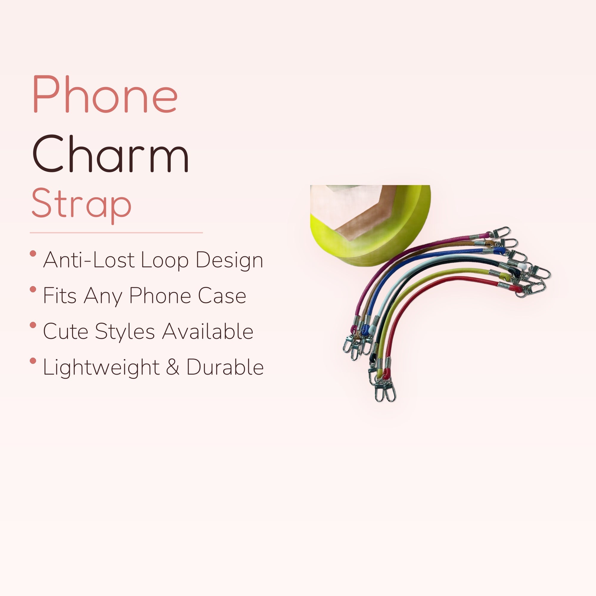 Colorful Braided Leather Phone Charm Straps | Rainbow Wrist Lanyards with Clasps