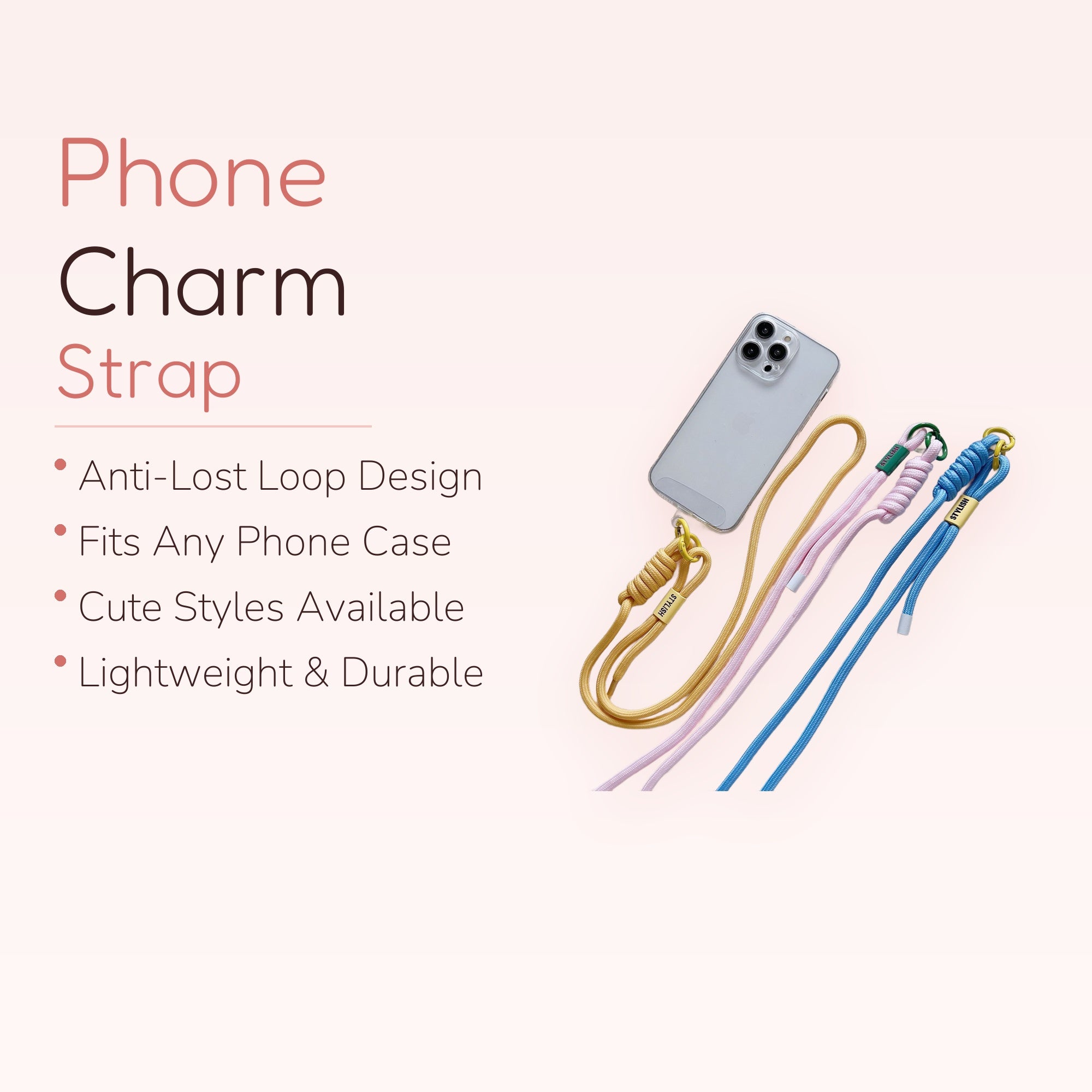 SIMPLYBUBBI — Multi-colored Braided Phone Lanyard | Stylish Crossbody Rope Strap