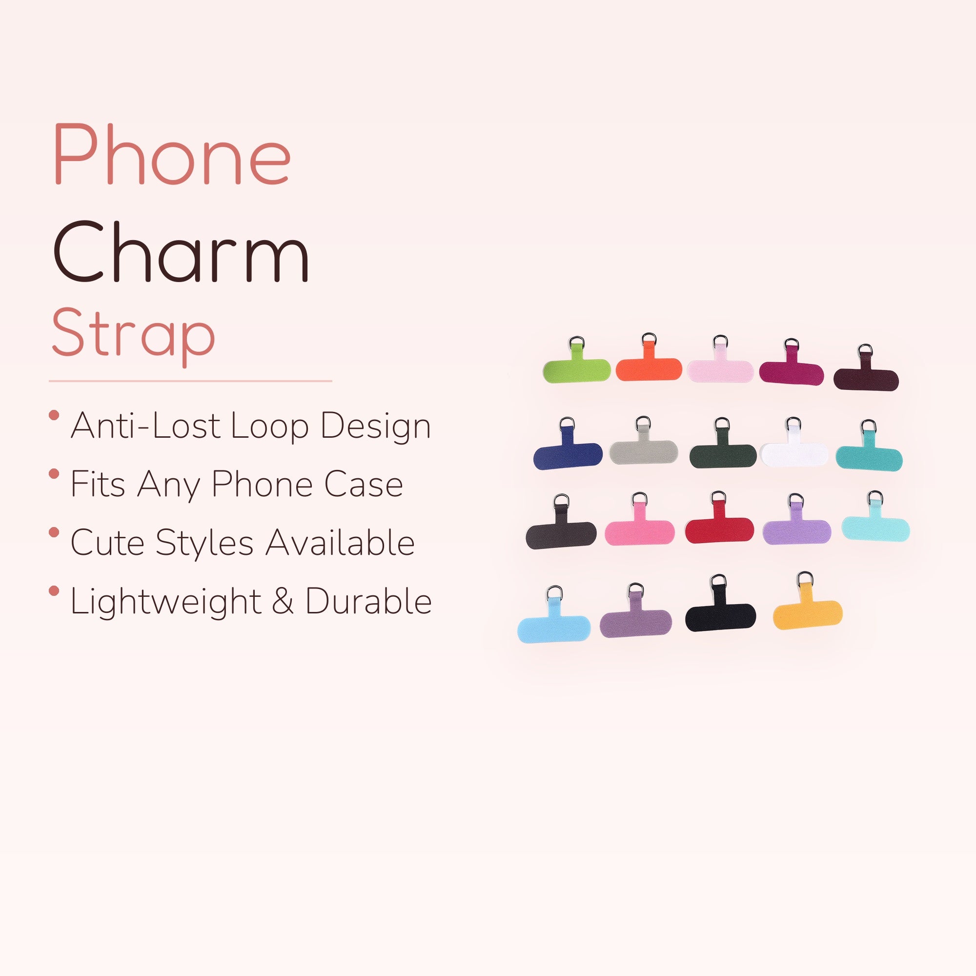 BUBBI — Assorted Solid Color Phone Tether | Universal Lanyard Patches