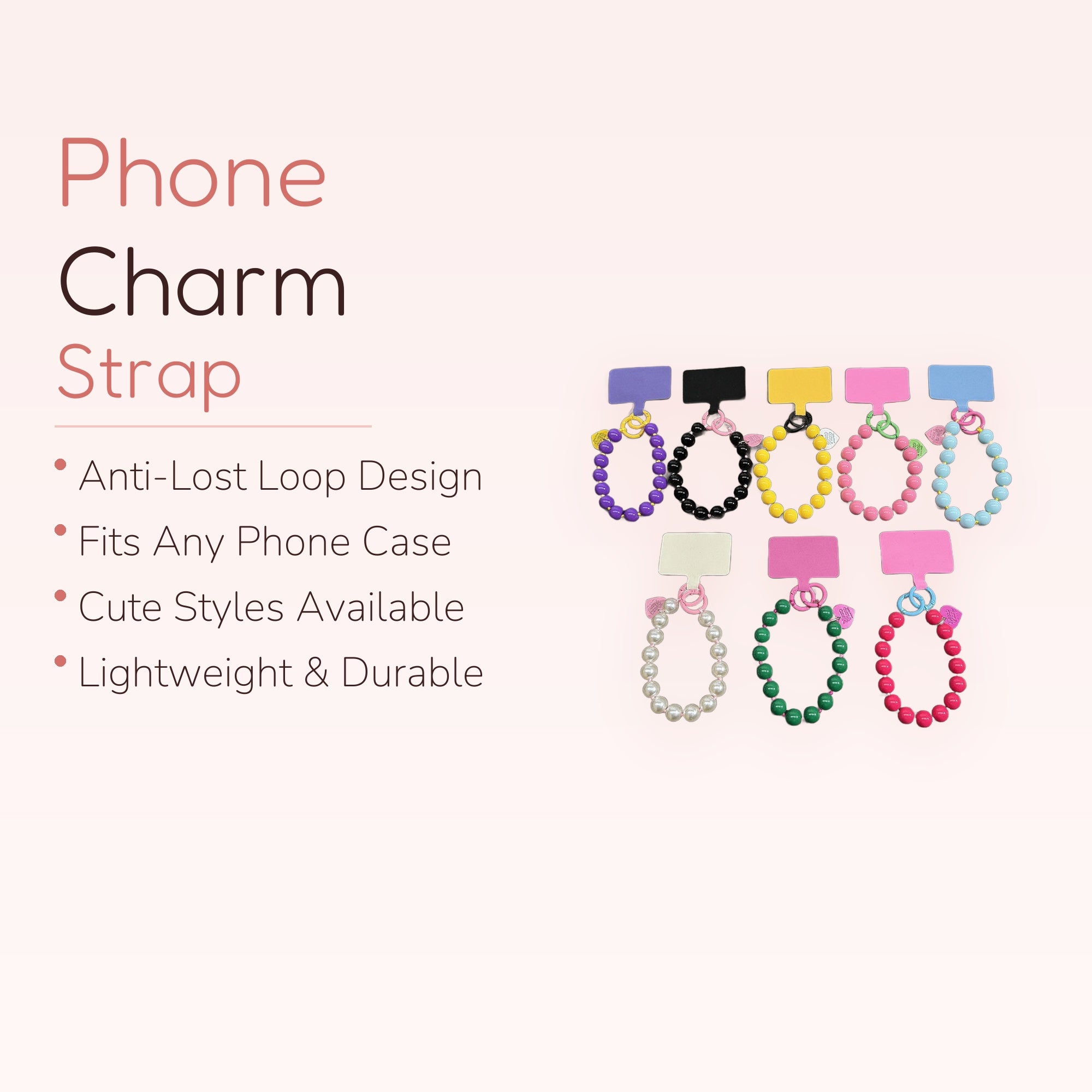 Colorful Beaded Phone Charm Straps | Y2K Aesthetic Wrist Lanyards