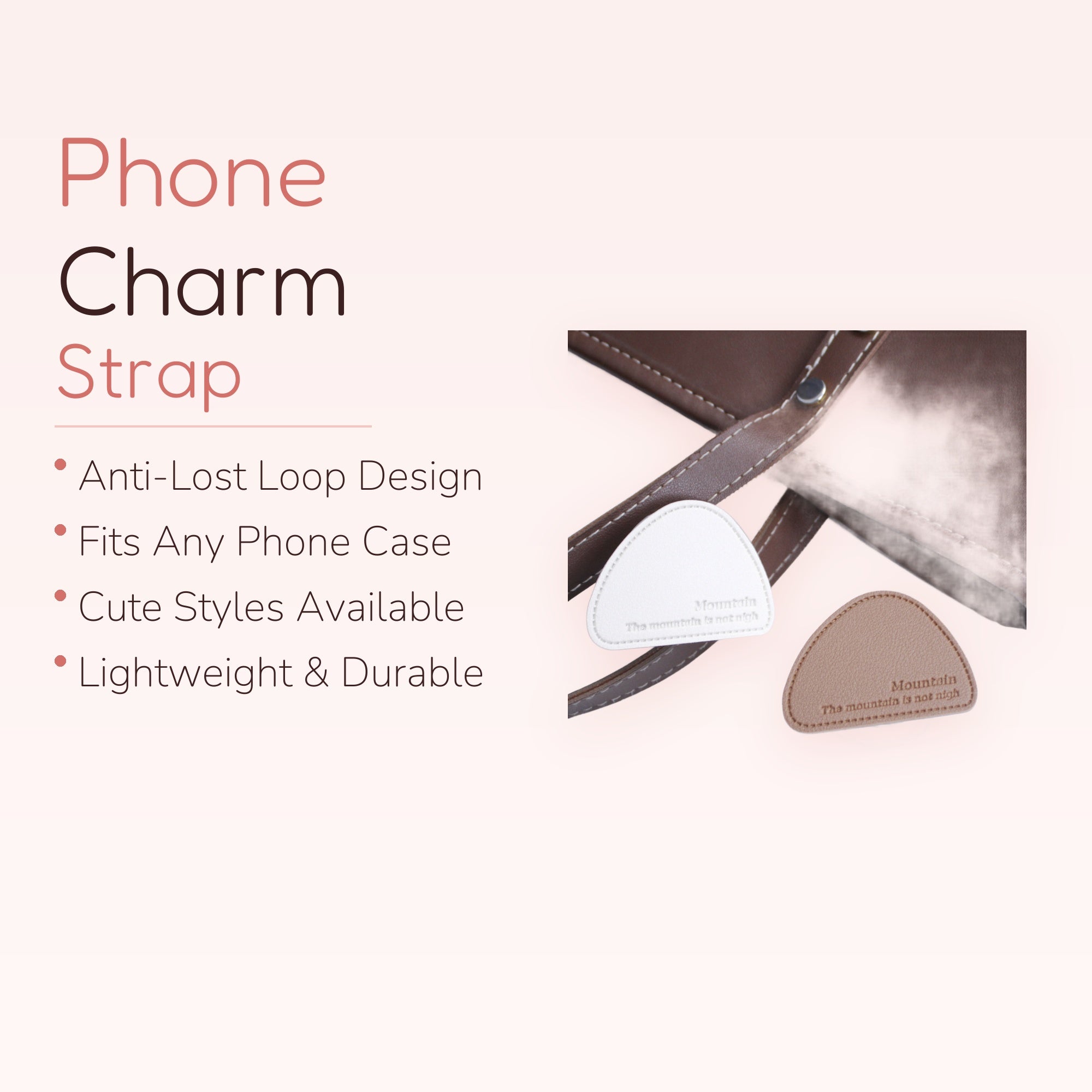 Aesthetic Mountain Quote Phone Grip | Minimalist Brown & White Pop Socket Stand