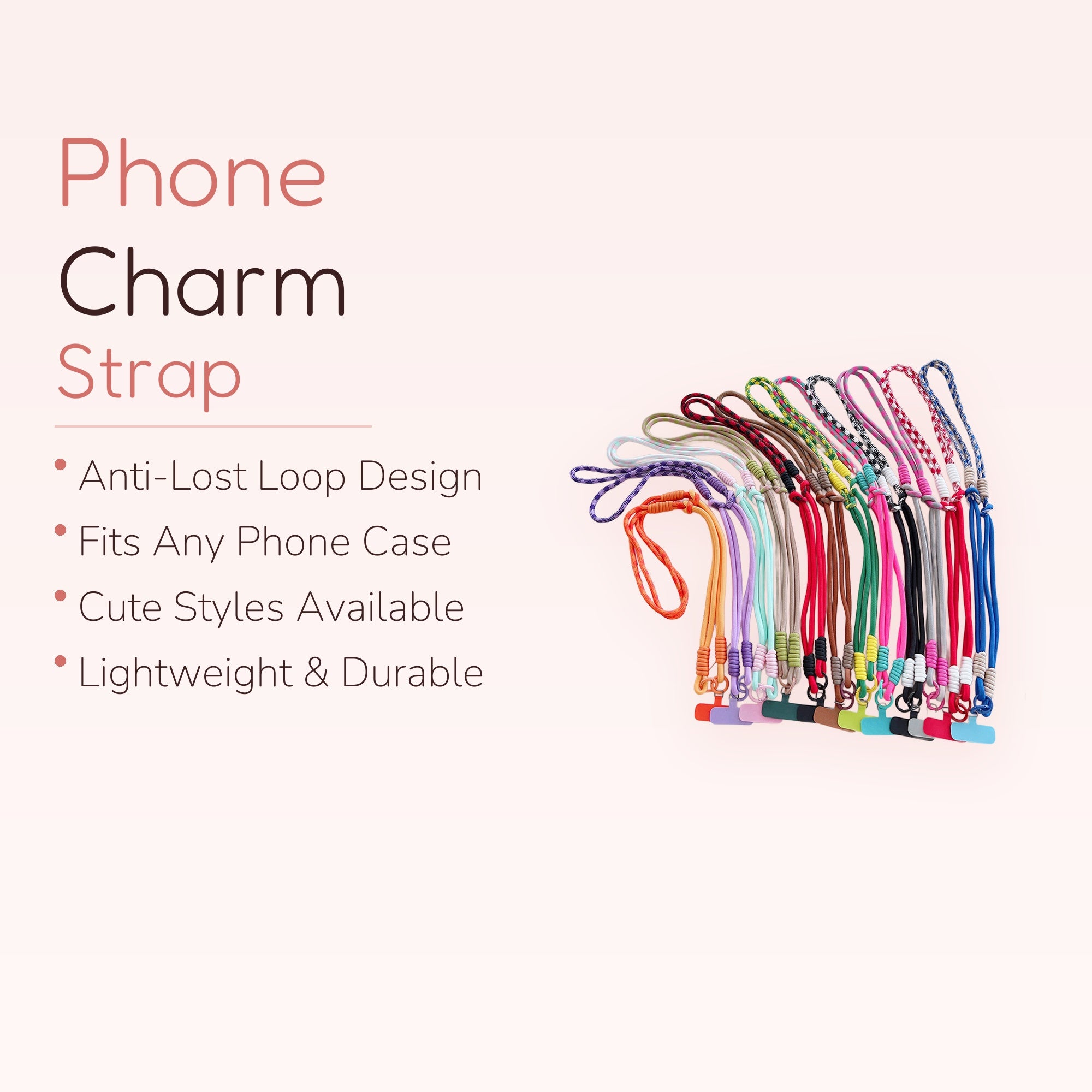 SIMPLYBUBBI — Multi-Tone Rope Phone Lanyard | Adjustable Crossbody Patch Strap