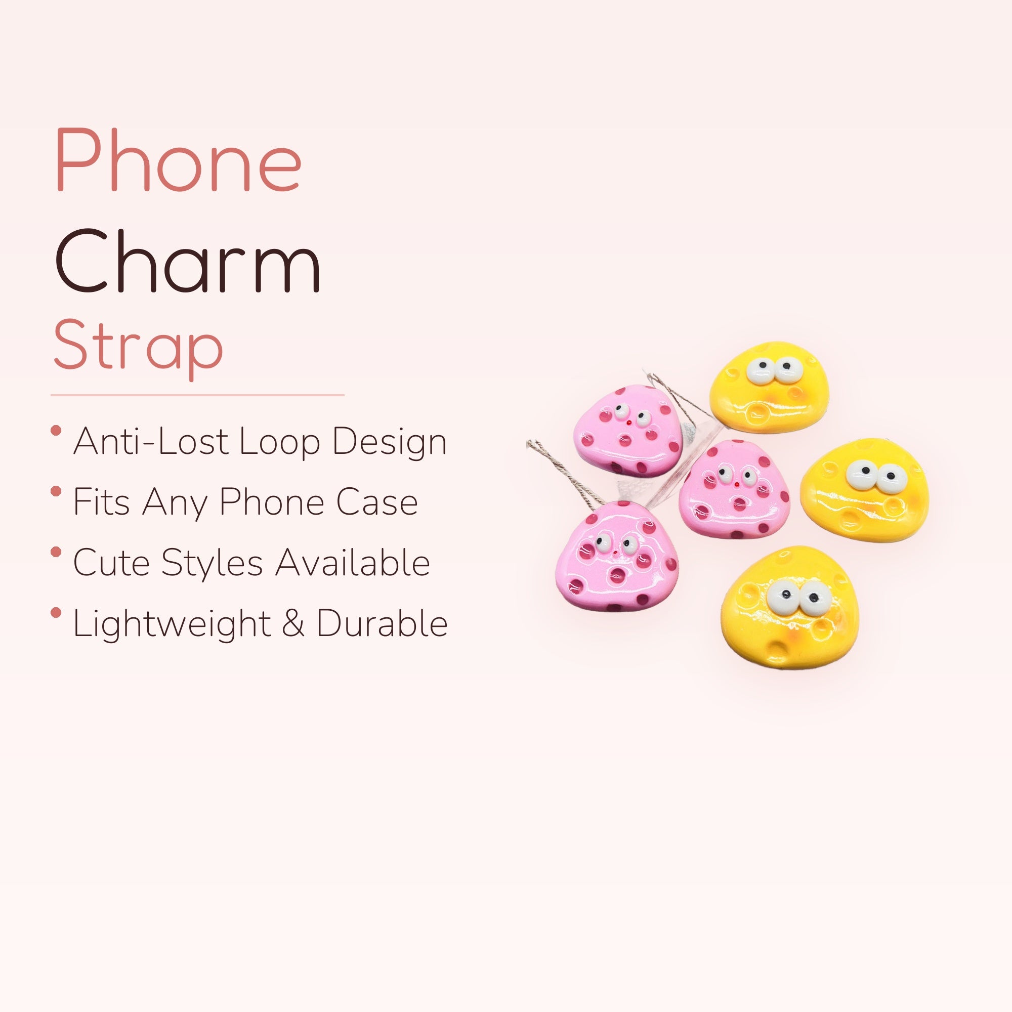 Kawaii Pink & Yellow Blob Phone Grip | Cute Cartoon Character Pop Socket Stand