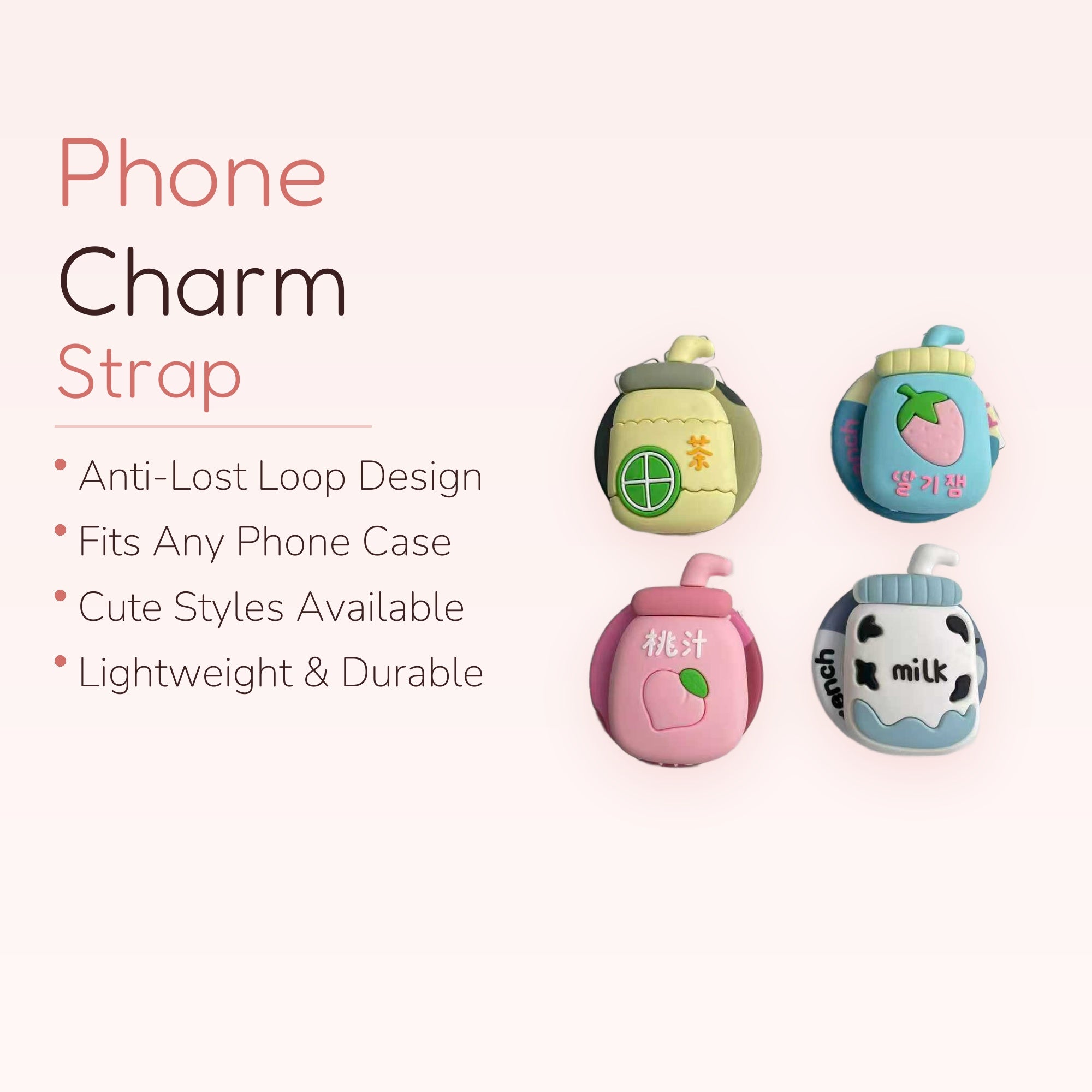 Kawaii Boba Tea Phone Grip Set | Cute Milk Tea Pop Socket Stand