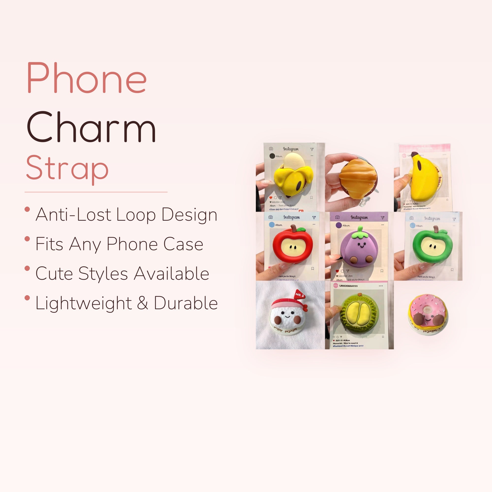 Kawaii Fruit & Food Silicone Phone Grip | Cute Pop Socket Stand for iPhone