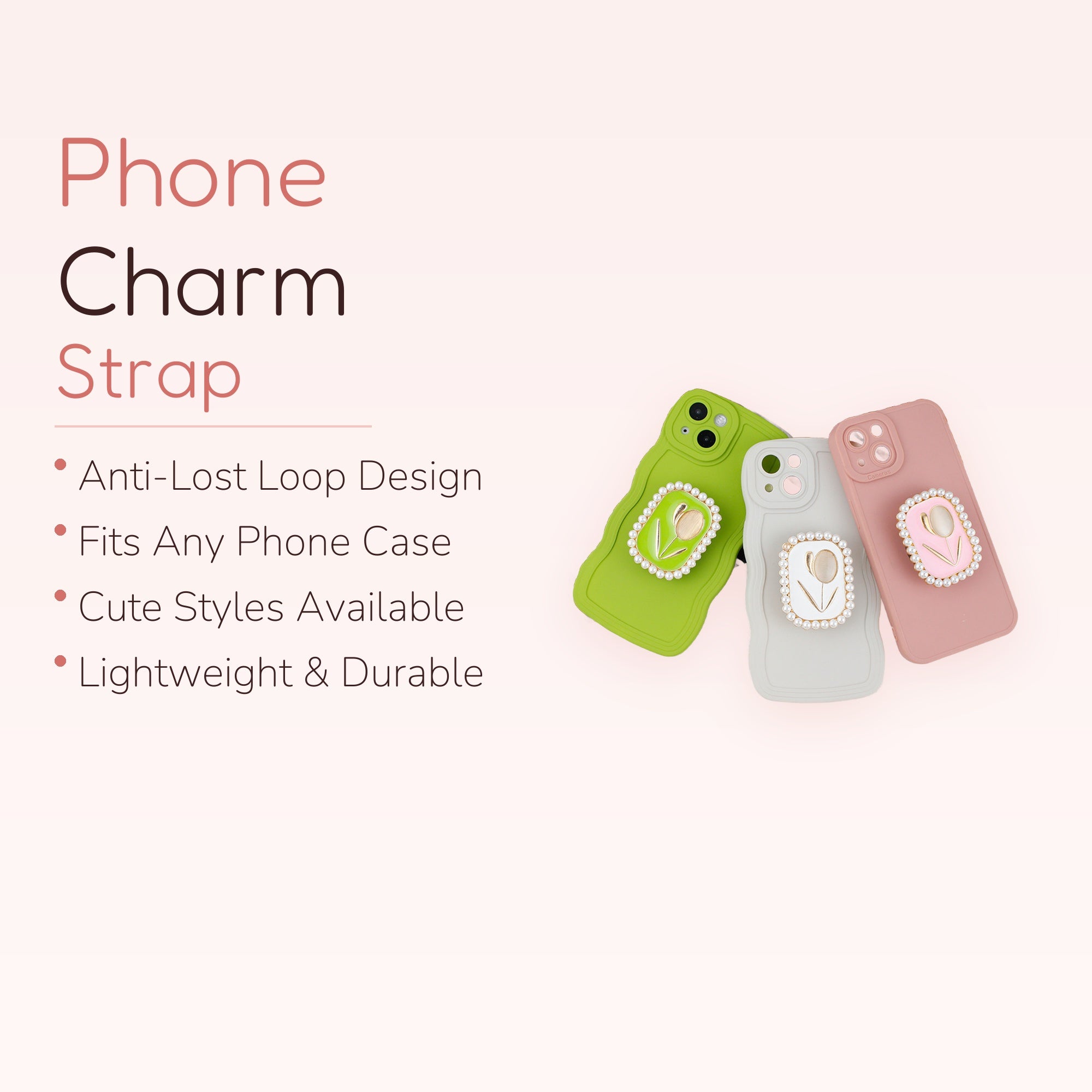 Pearl Tulip Phone Grip Stand | Cute Floral Pop Socket