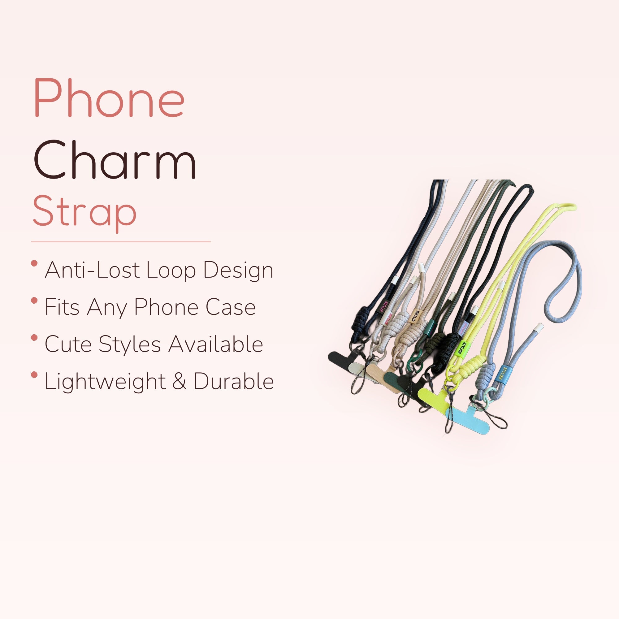 Adjustable Nylon Rope Phone Lanyard | Stylish Crossbody Neck Strap with Patch