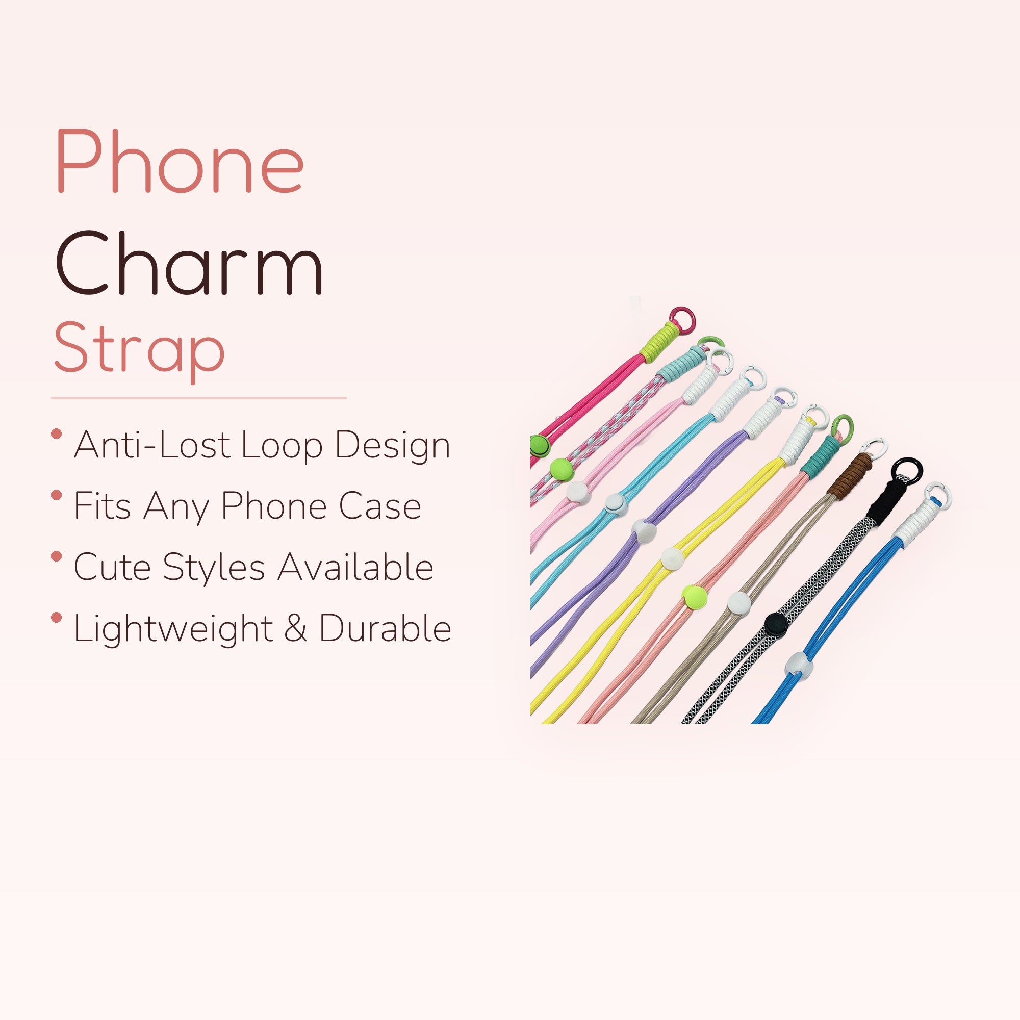 Colorful Adjustable Phone Lanyard | Cute Mask Strap with Cord Lock