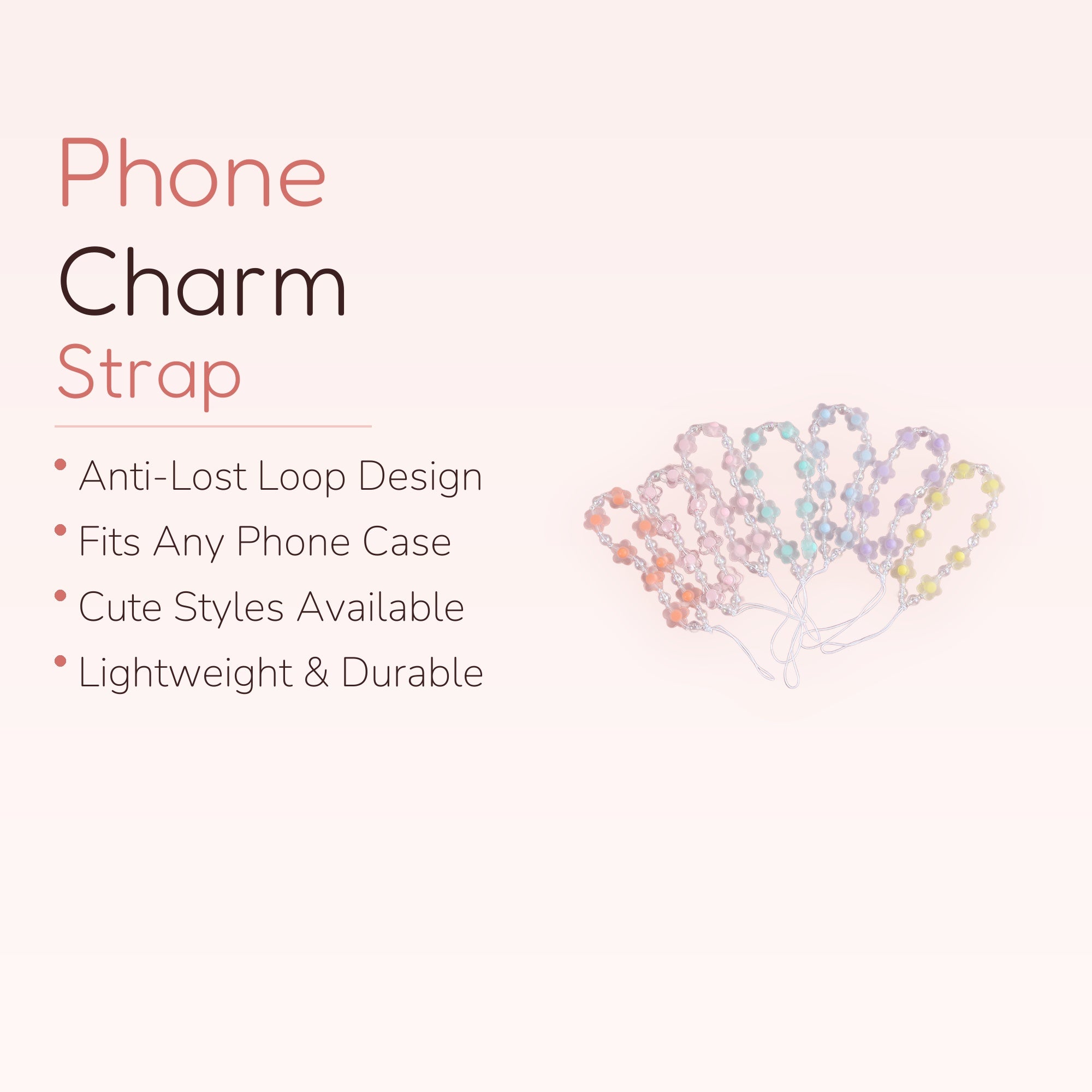 Strawberry Fields — Pastel Strawberry Beaded Phone Charm