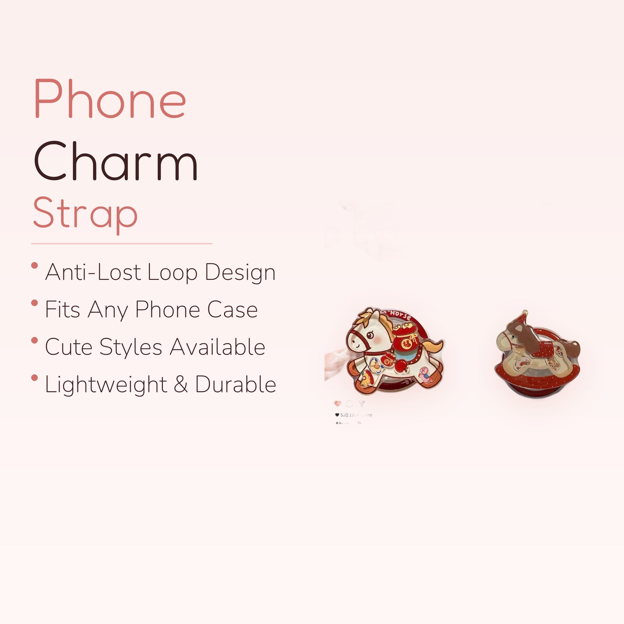 Kawaii Lucky Horse Phone Grip | Cute Gold Ingot Pop Socket Stand