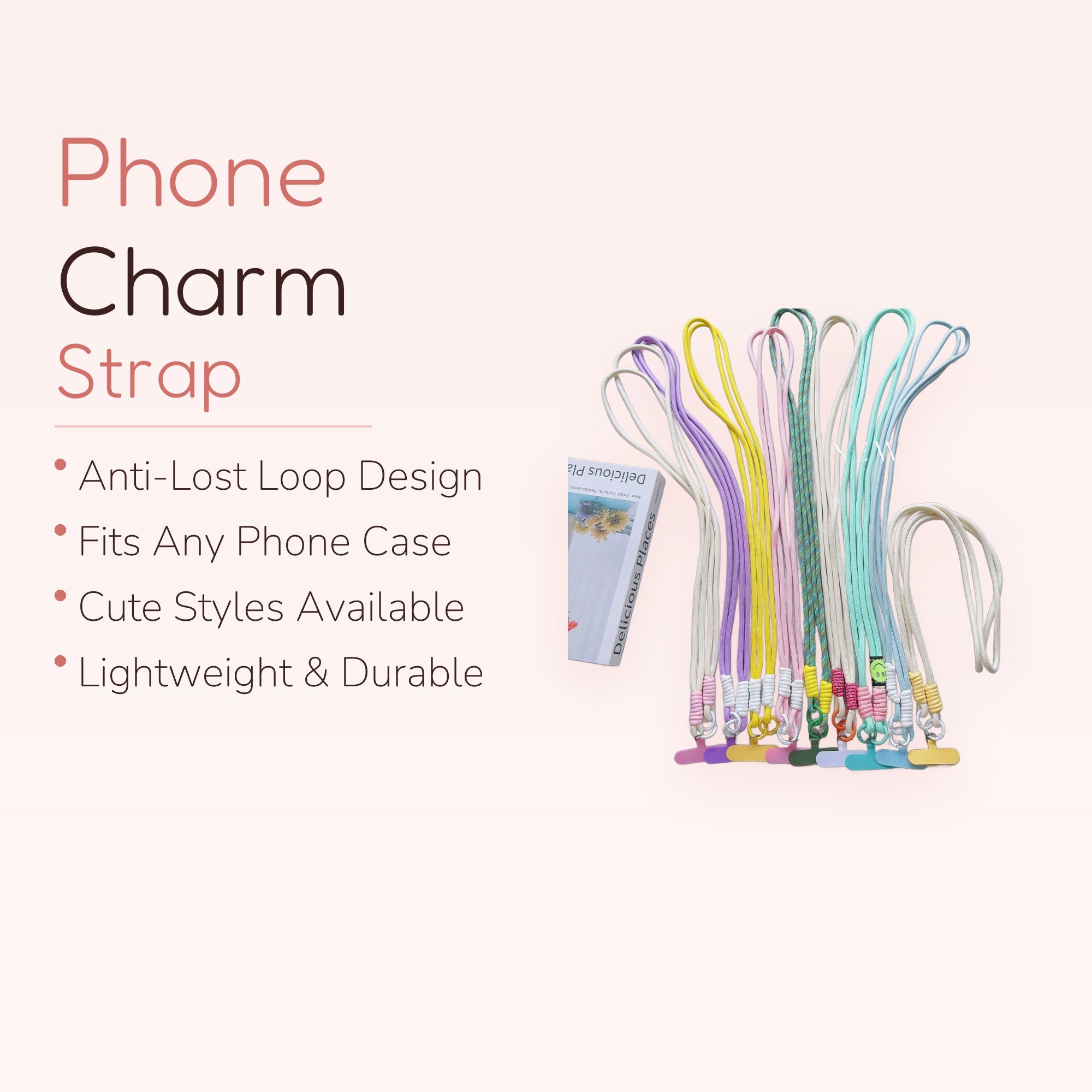 Pastel Braided Phone Lanyard Strap | Cute Adjustable Crossbody Phone Charm
